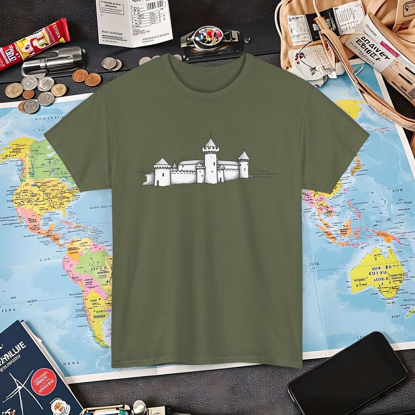 Castle Skyline Air Travel T-Shirts | Jetsetter, Airport, and International Flight Tees