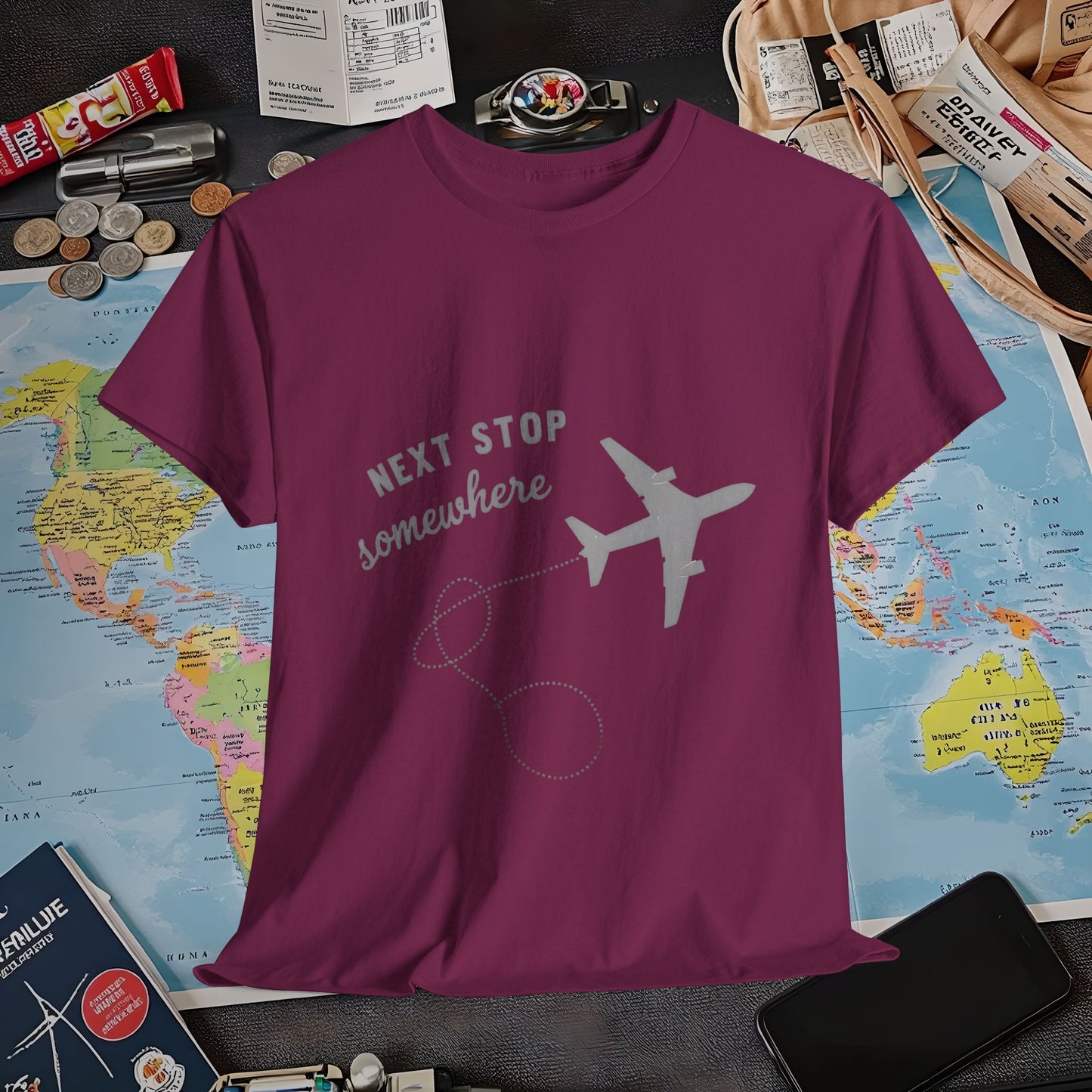 Next Stop... Somewhere, Air Travel T-Shirts | Jetsetter, Airport, and International Flight Tees