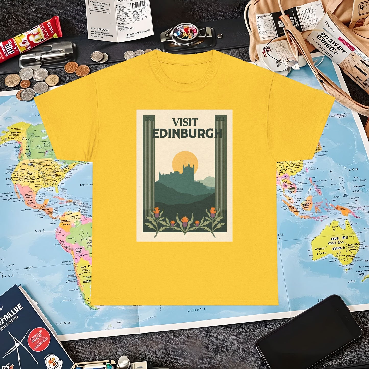 Edinburgh Poster Air Travel T-Shirts | Jetsetter, Airport, and International Flight Tees