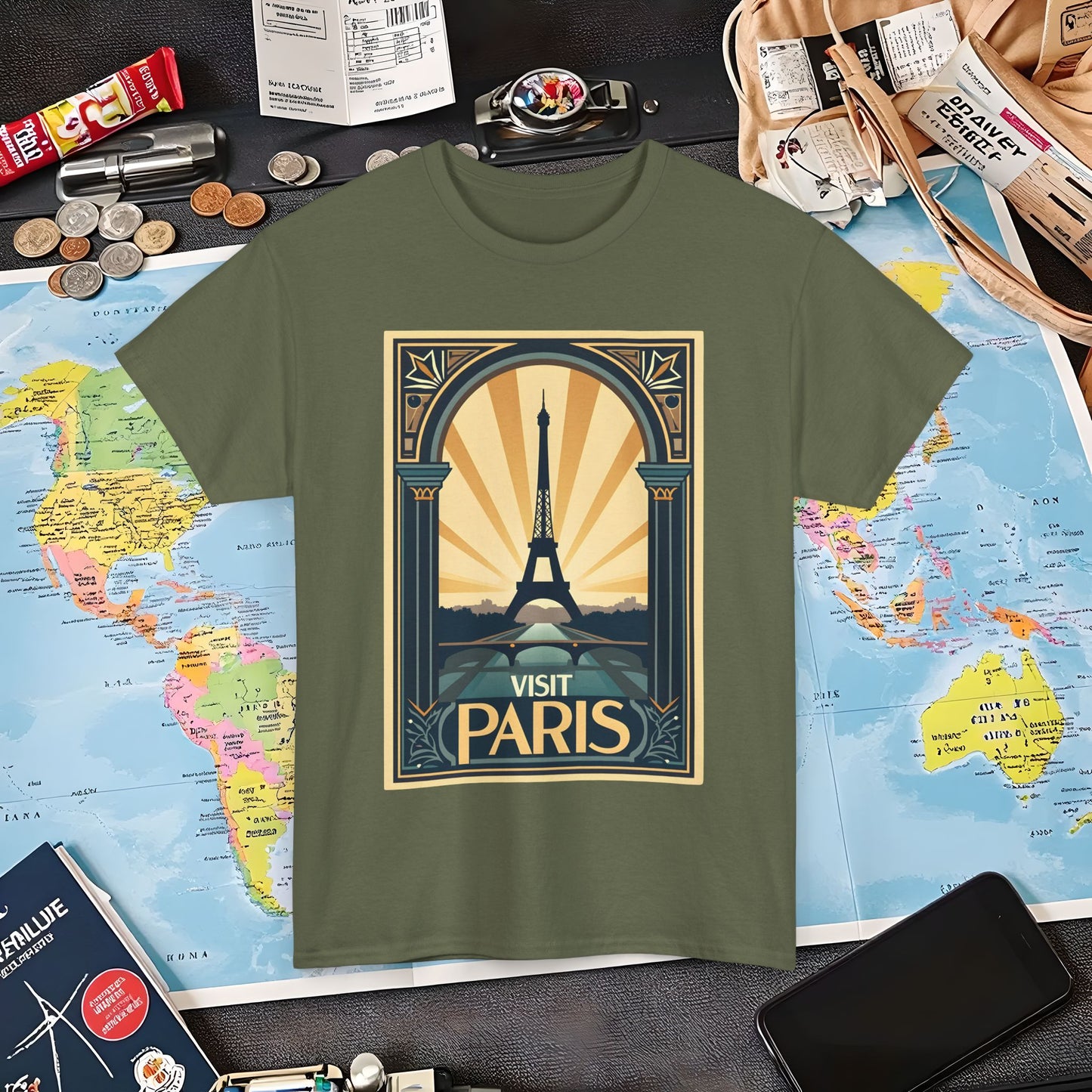 Paris Elegance Air Travel T-Shirts | Jetsetter, Airport, and International Flight Tees