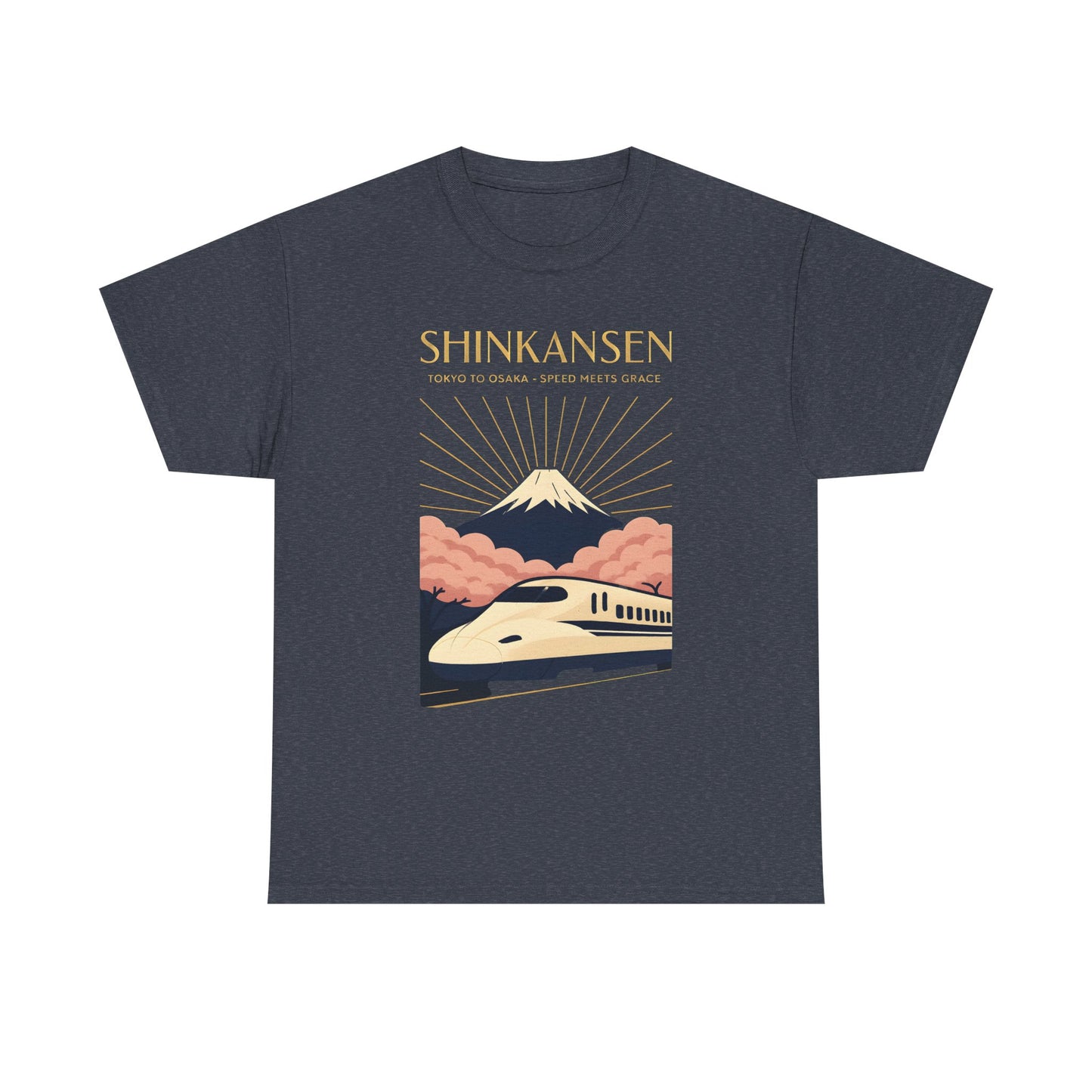Shinkansen – Art Deco Speed & Grace Japanese Bullet Train Tee Road Trip & Vehicle Travel T-Shirts | Car, RV, and Motorcycle Adventure Tees