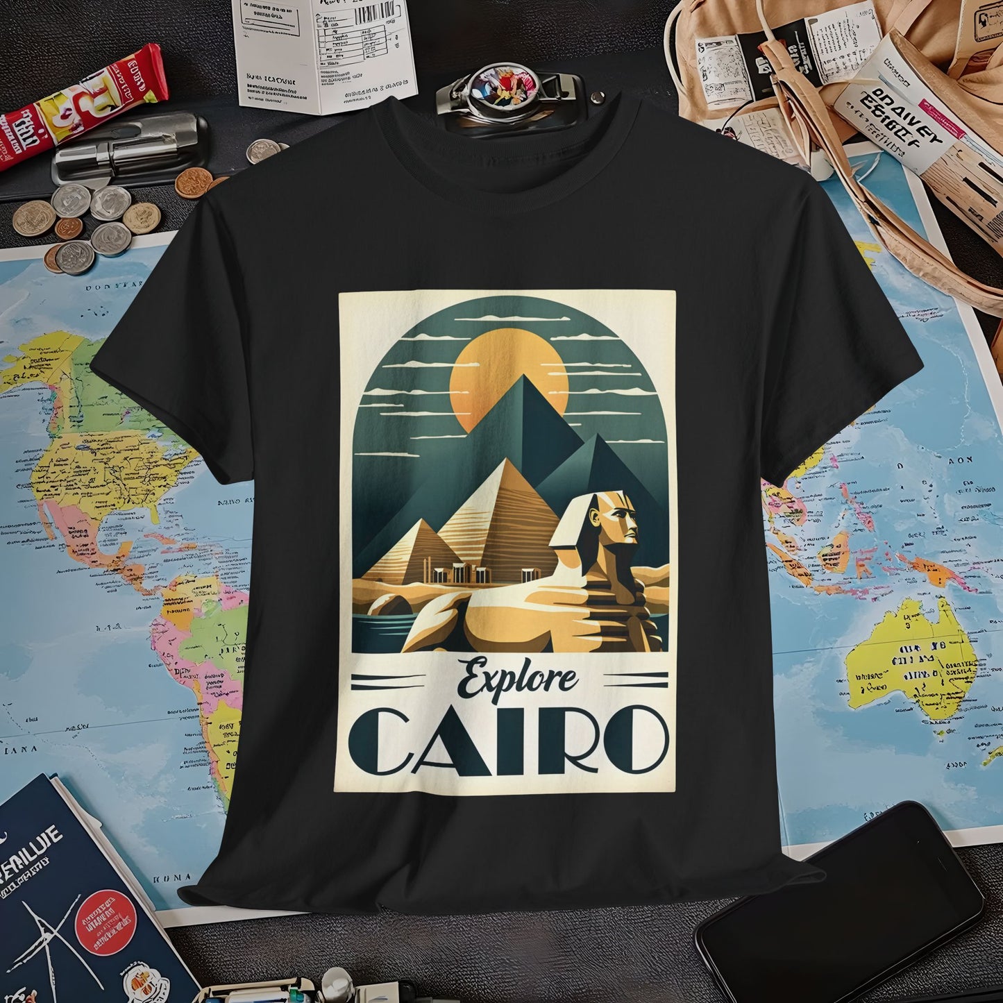 Cairo Elegance Air Travel T-Shirts | Jetsetter, Airport, and International Flight Tees