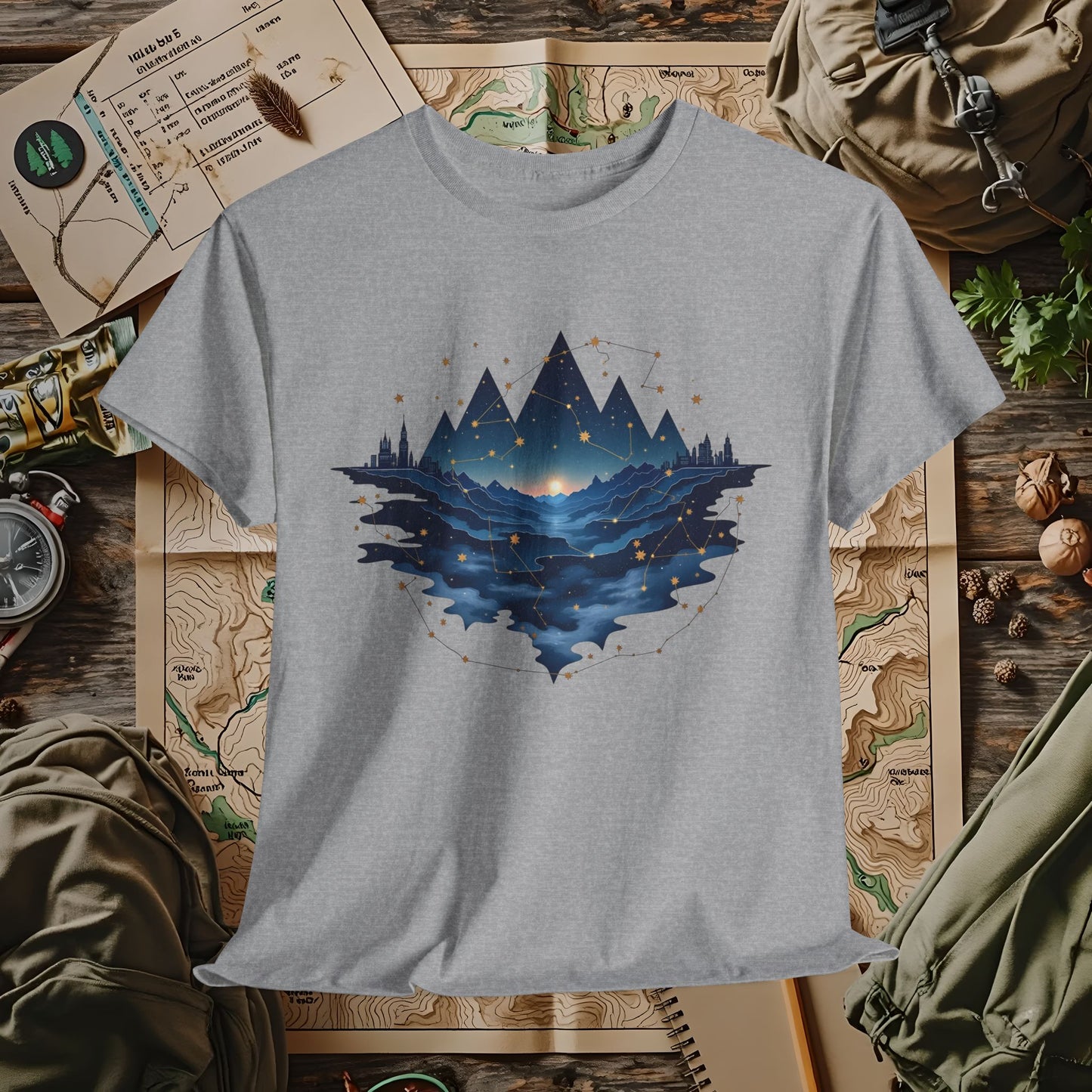 Celestial Landscapes Outdoor Adventure T-Shirts | Camping, Hiking, Rafting & Kayaking Tees for Nature Lovers