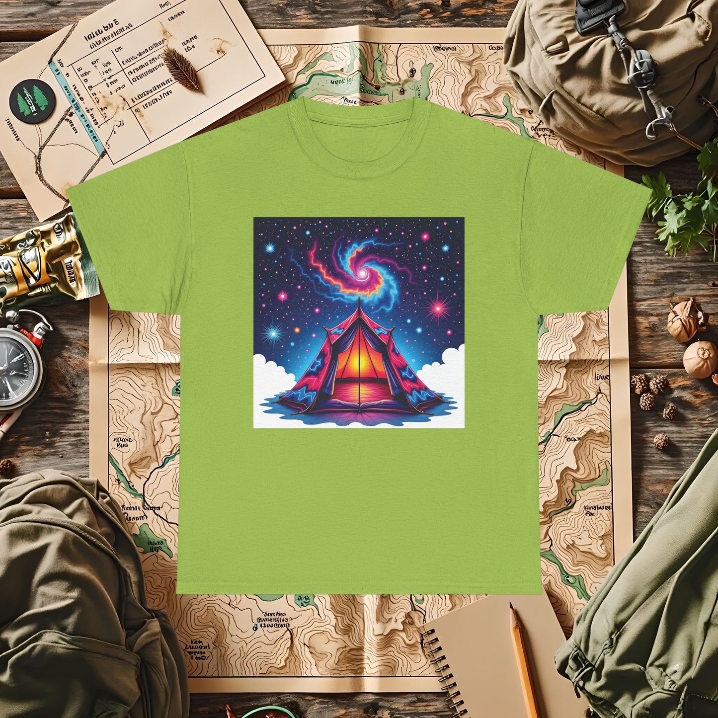 Cosmic Tent Outdoor Adventure T-Shirts | Camping, Hiking, Rafting & Kayaking Tees for Nature Lovers