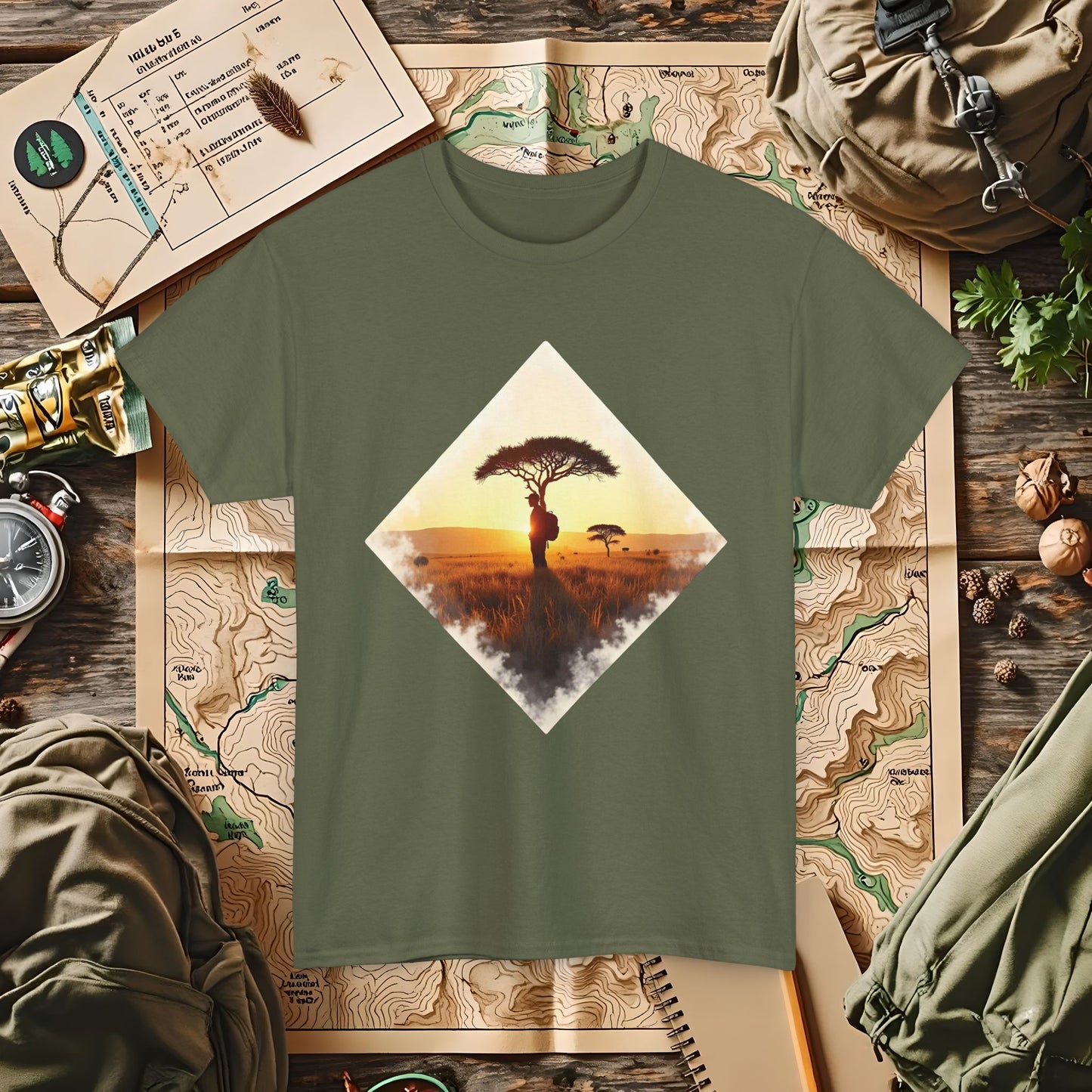Savannah Journey Outdoor Adventure T-Shirts | Camping, Hiking, Rafting & Kayaking Tees for Nature Lovers