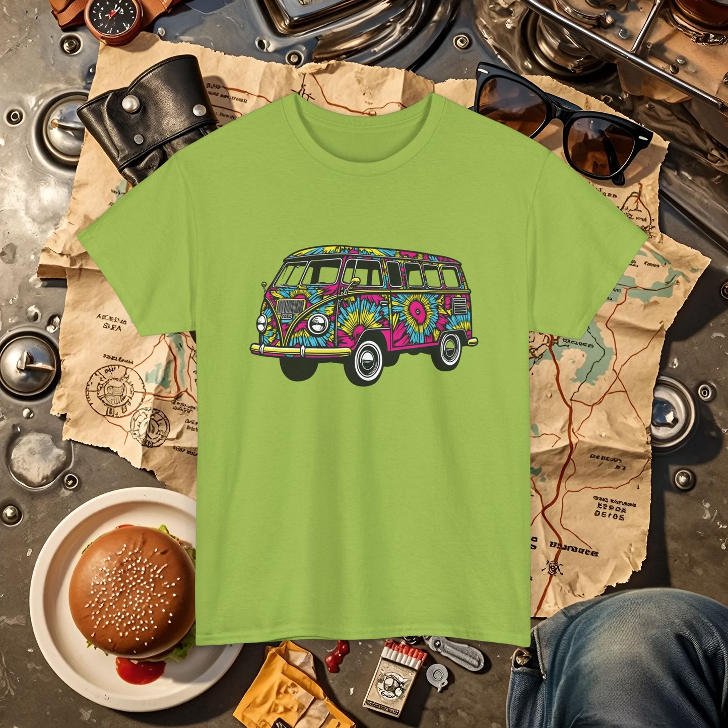 Kaleidoscope Van Road Trip & Vehicle Travel T-Shirts | Car, RV, and Motorcycle Adventure Tees