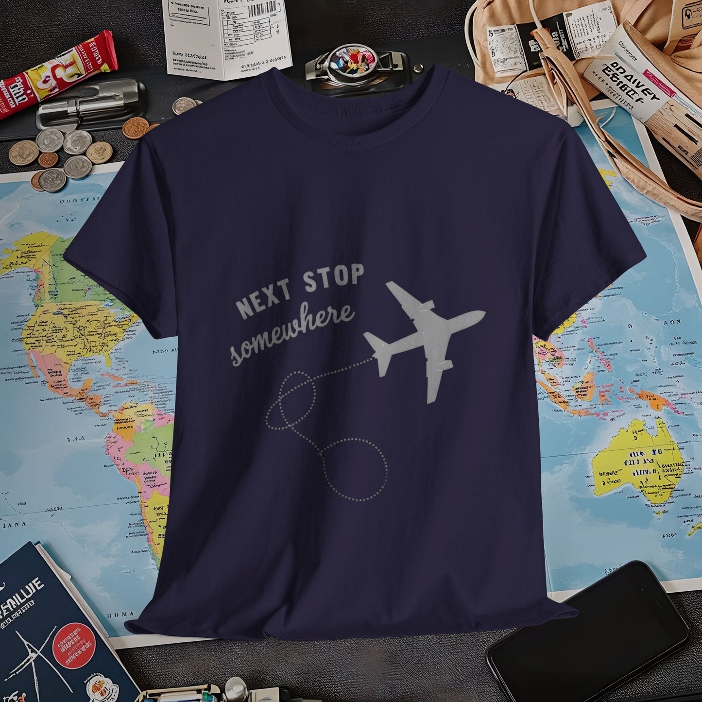 Next Stop... Somewhere, Air Travel T-Shirts | Jetsetter, Airport, and International Flight Tees