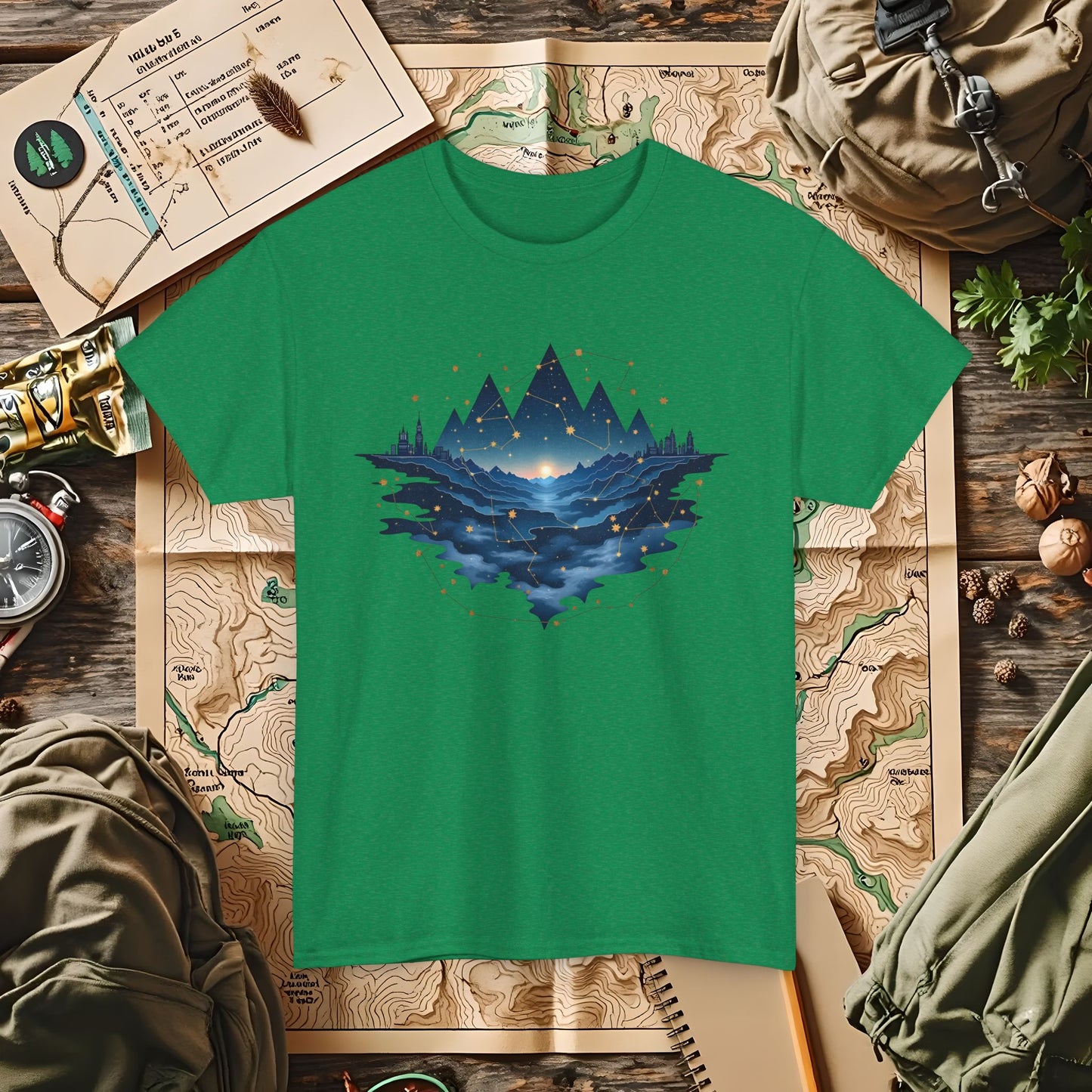 Celestial Landscapes Outdoor Adventure T-Shirts | Camping, Hiking, Rafting & Kayaking Tees for Nature Lovers
