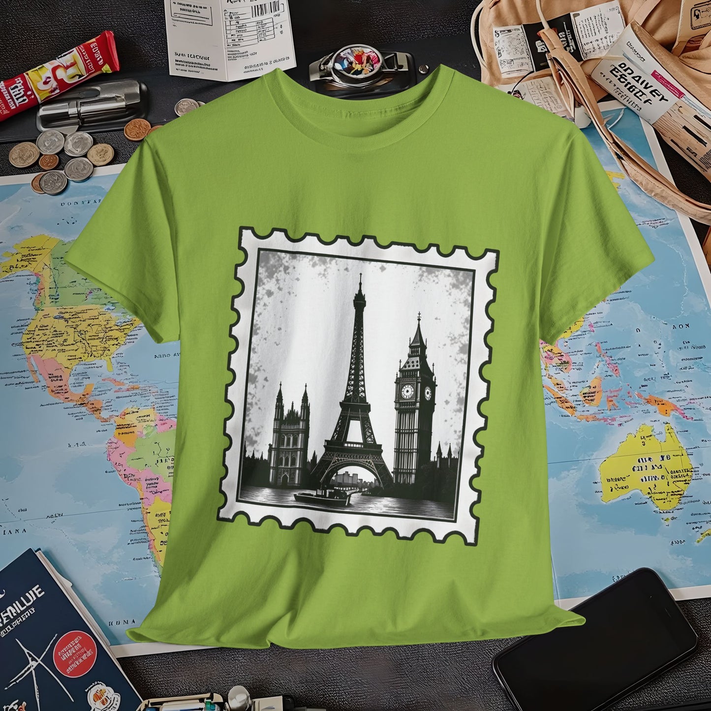 Europe Stamp Air Travel T-Shirts | Jetsetter, Airport, and International Flight Tees