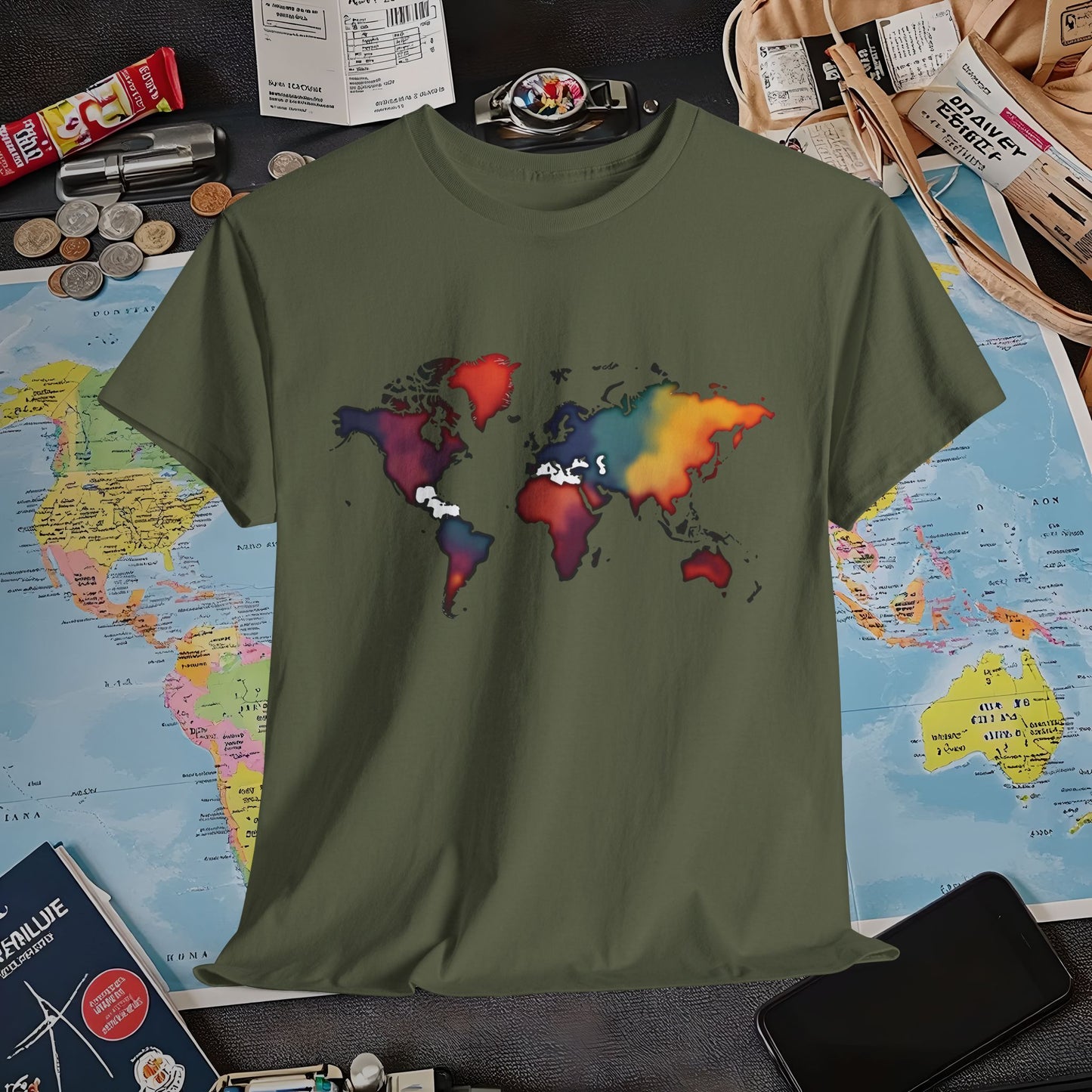 Colorful Wanderlust Air Travel T-Shirts | Jetsetter, Airport, and International Flight Tees