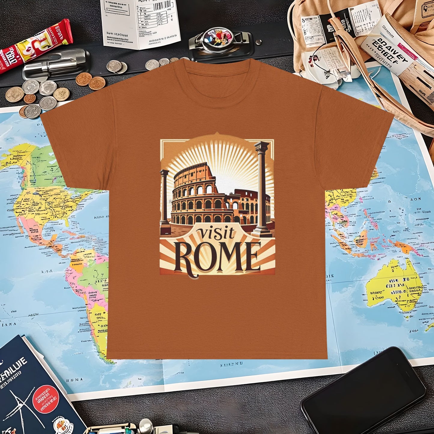 Rome Retro Air Travel T-Shirts | Jetsetter, Airport, and International Flight Tees
