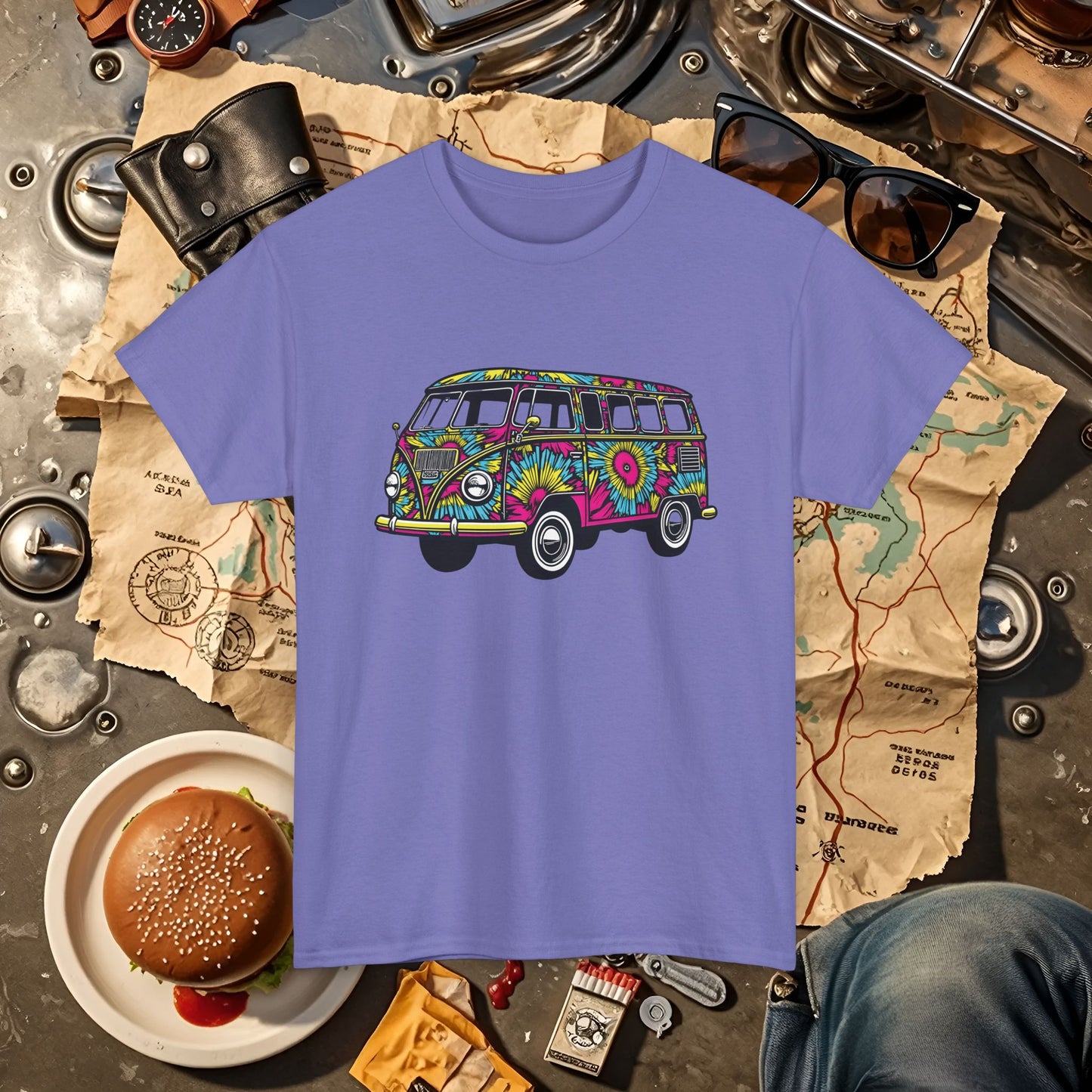 Kaleidoscope Van Road Trip & Vehicle Travel T-Shirts | Car, RV, and Motorcycle Adventure Tees