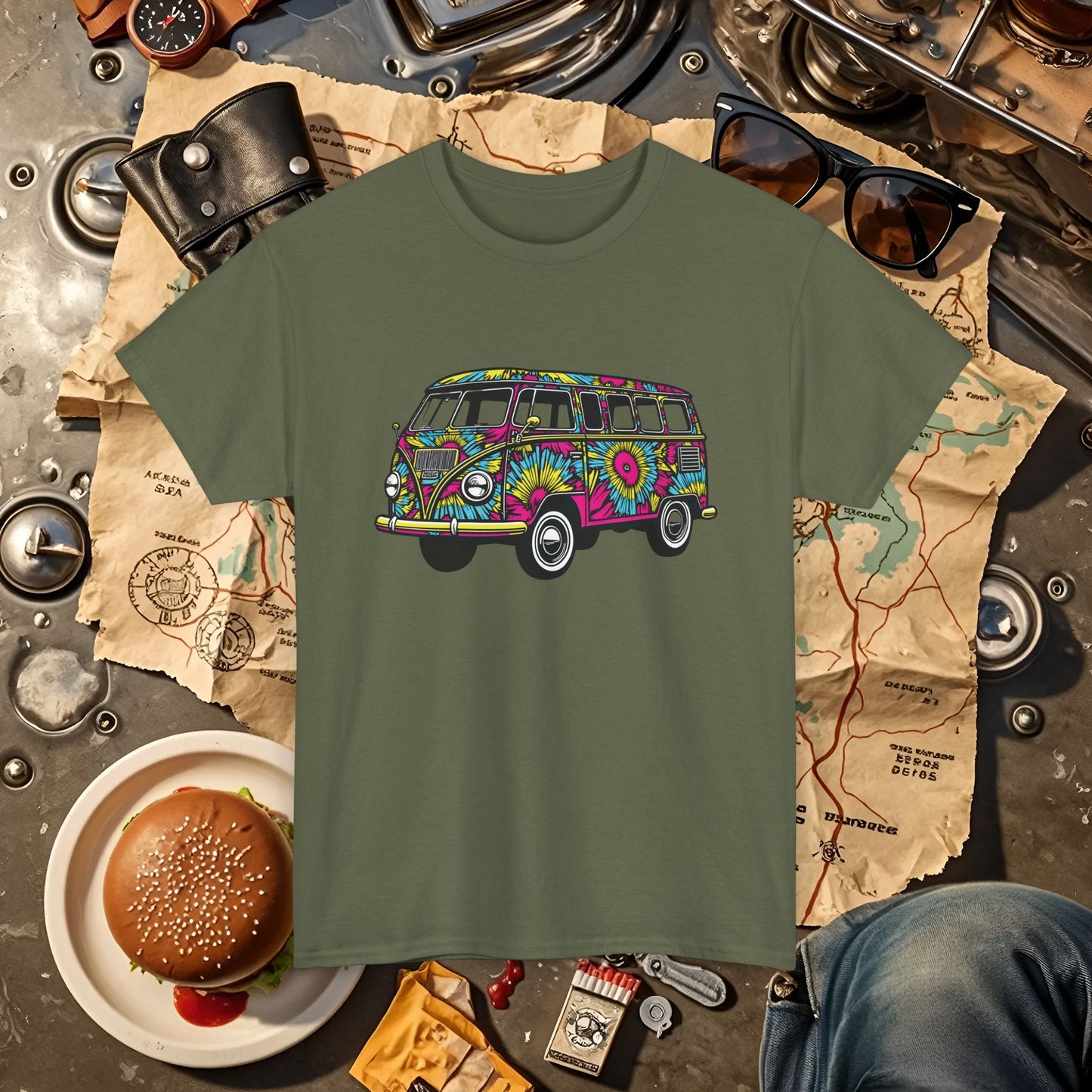 Kaleidoscope Van Road Trip & Vehicle Travel T-Shirts | Car, RV, and Motorcycle Adventure Tees