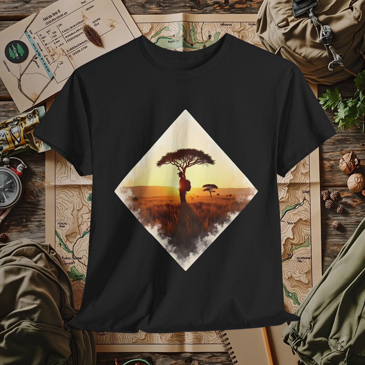 Savannah Journey Outdoor Adventure T-Shirts | Camping, Hiking, Rafting & Kayaking Tees for Nature Lovers