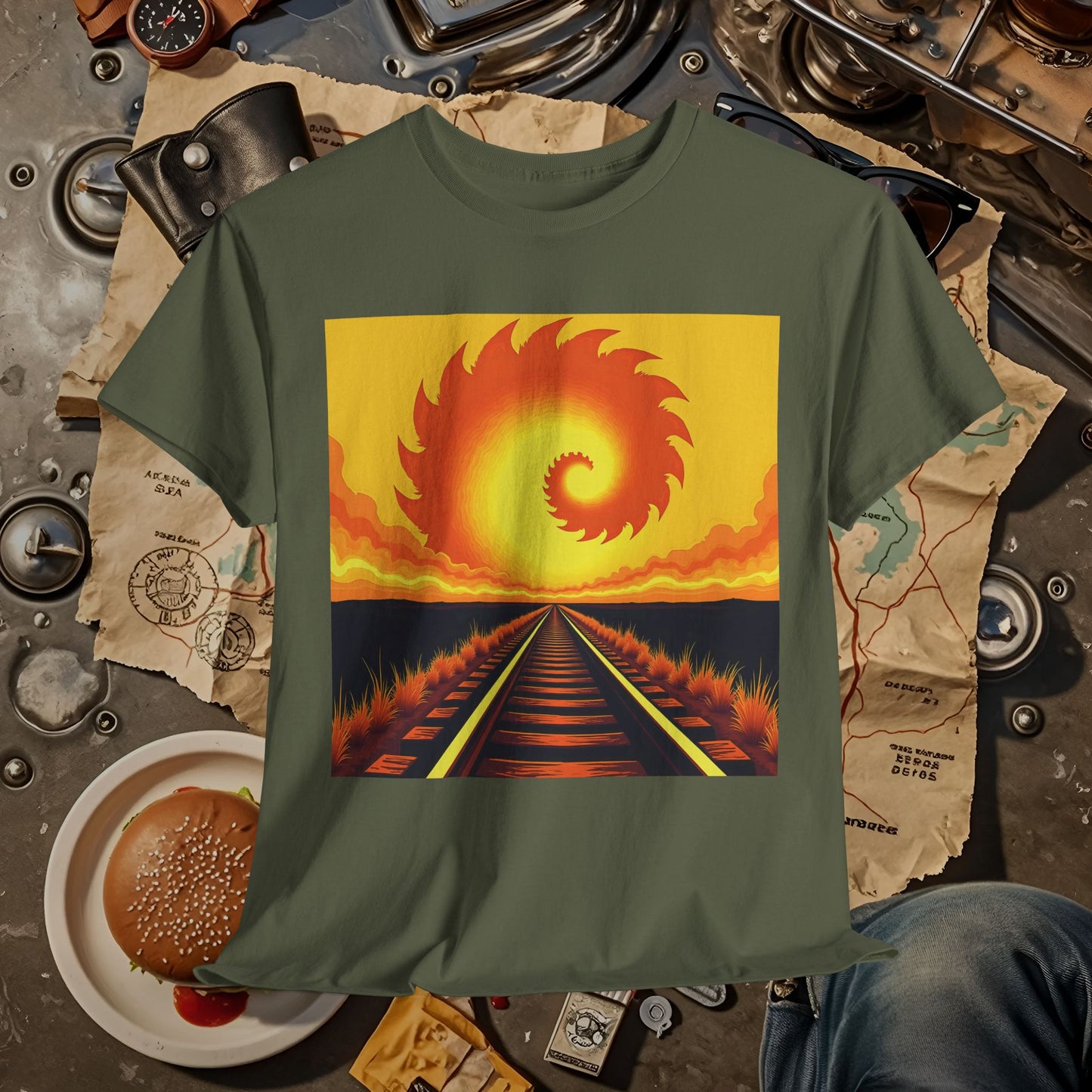 Sunset Journey Road Trip & Vehicle Travel T-Shirts | Car, RV, and Motorcycle Adventure Tees