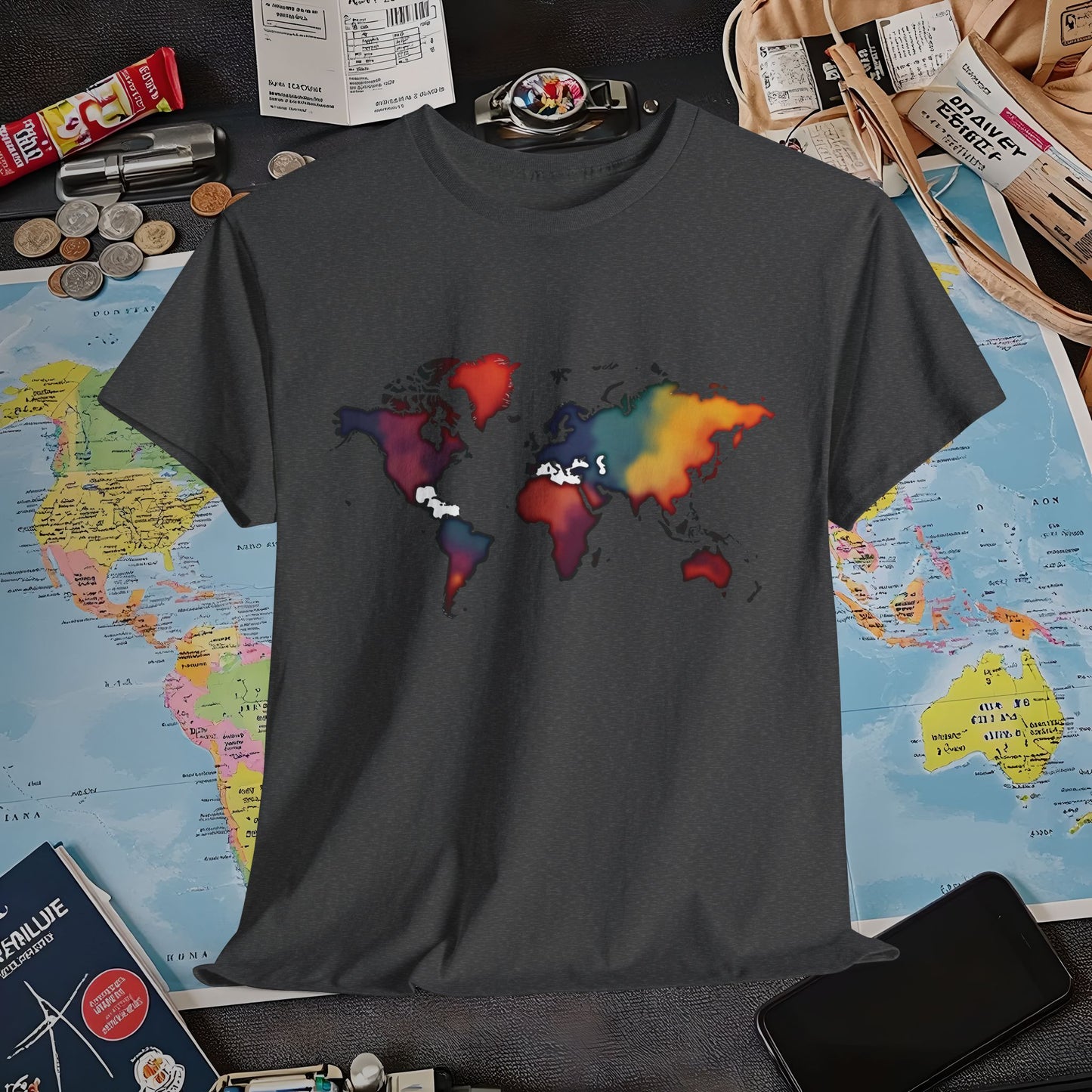 Colorful Wanderlust Air Travel T-Shirts | Jetsetter, Airport, and International Flight Tees