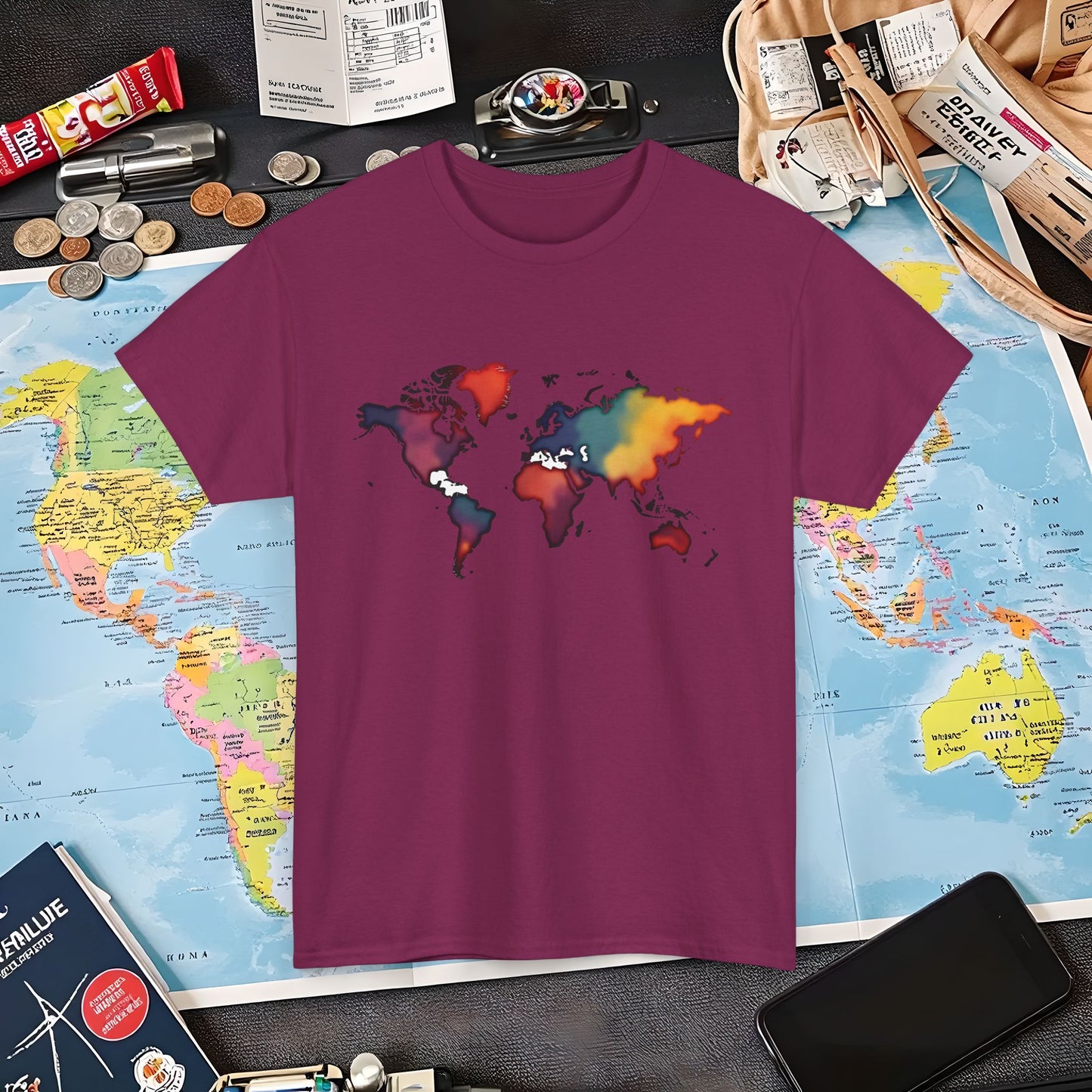 Colorful Wanderlust Air Travel T-Shirts | Jetsetter, Airport, and International Flight Tees