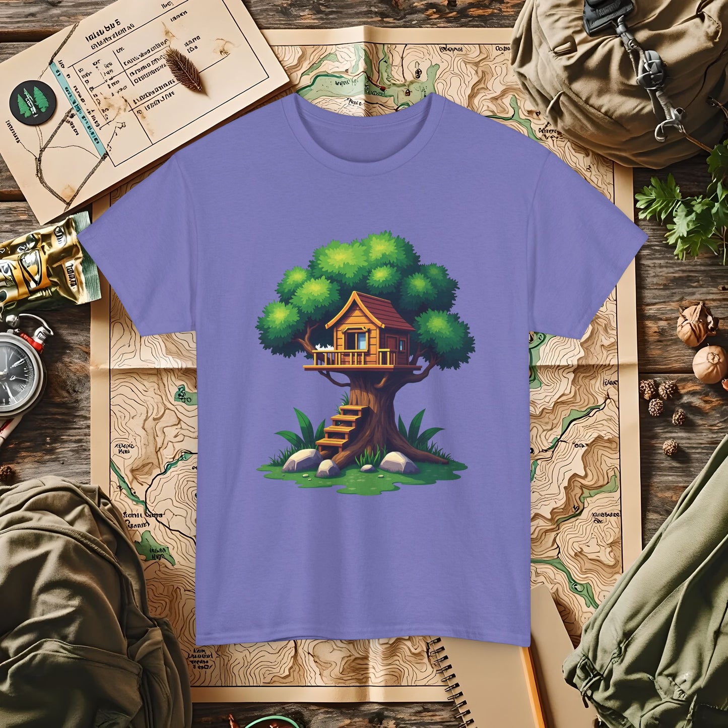 Pixel Treehouse Outdoor Adventure T-Shirts | Camping, Hiking, Rafting & Kayaking Tees for Nature Lovers