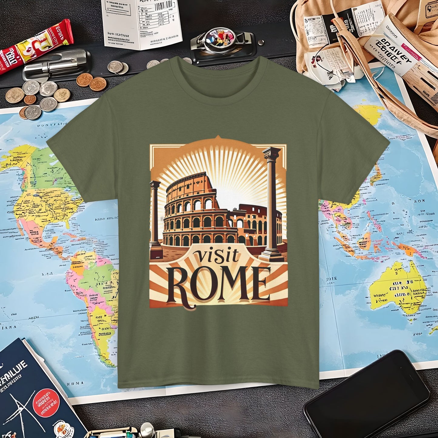 Rome Retro Air Travel T-Shirts | Jetsetter, Airport, and International Flight Tees