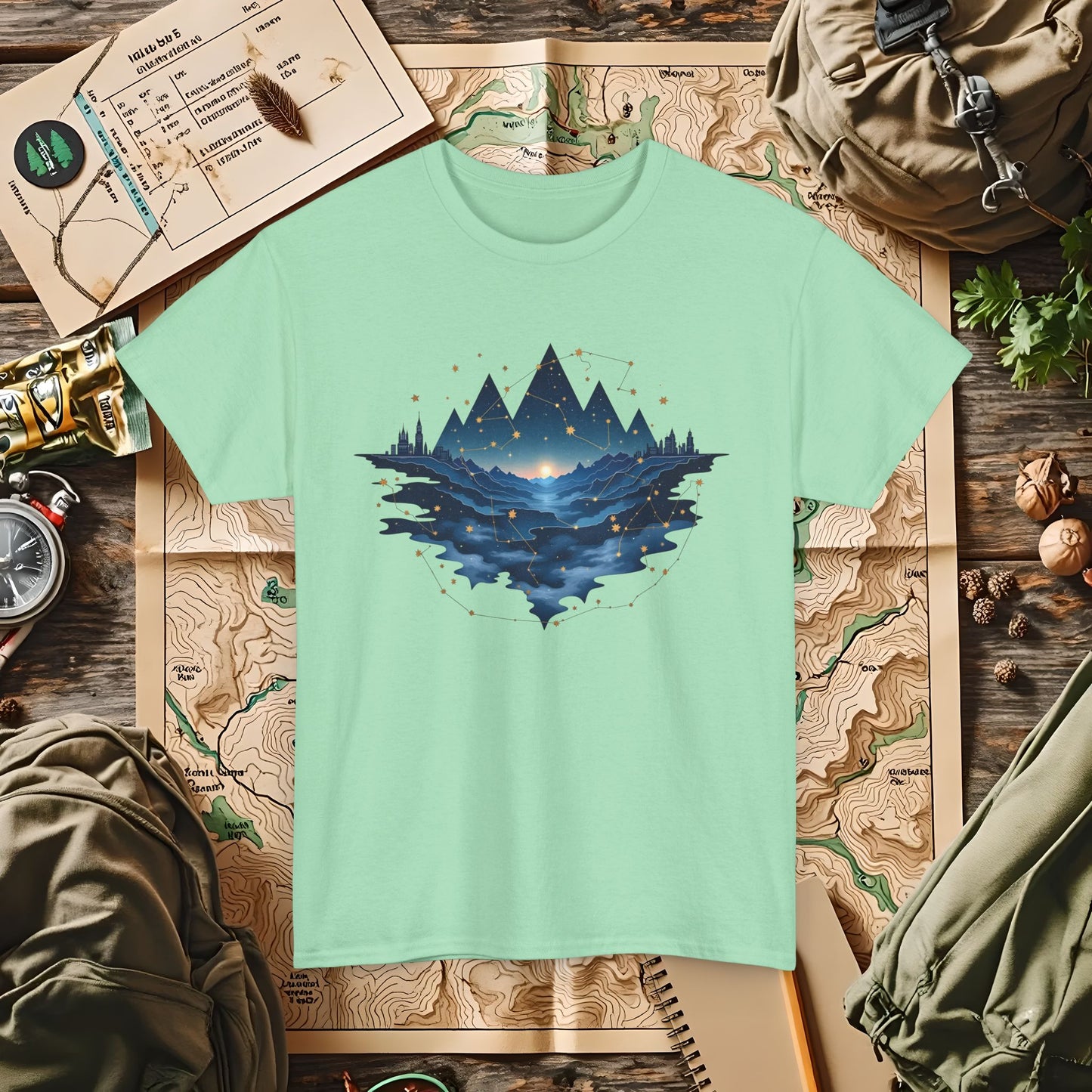 Celestial Landscapes Outdoor Adventure T-Shirts | Camping, Hiking, Rafting & Kayaking Tees for Nature Lovers