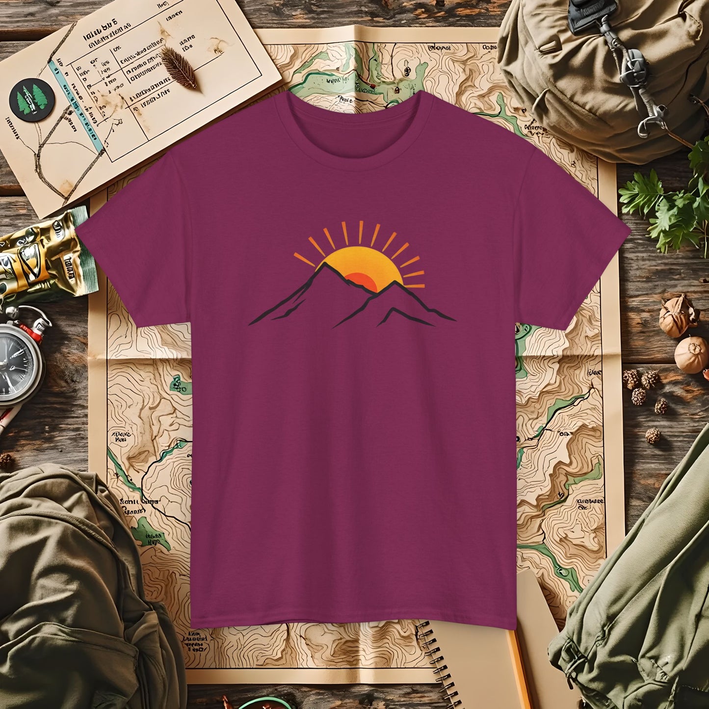 Sunrise Peaks Outdoor Adventure T-Shirts | Camping, Hiking, Rafting & Kayaking Tees for Nature Lovers