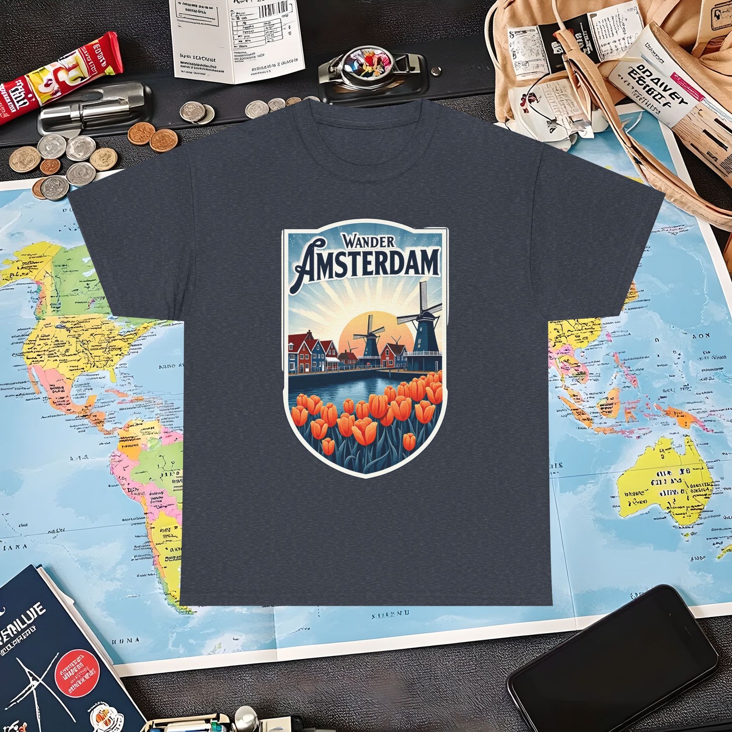 Amsterdam Vintage Air Travel T-Shirts | Jetsetter, Airport, and International Flight Tees