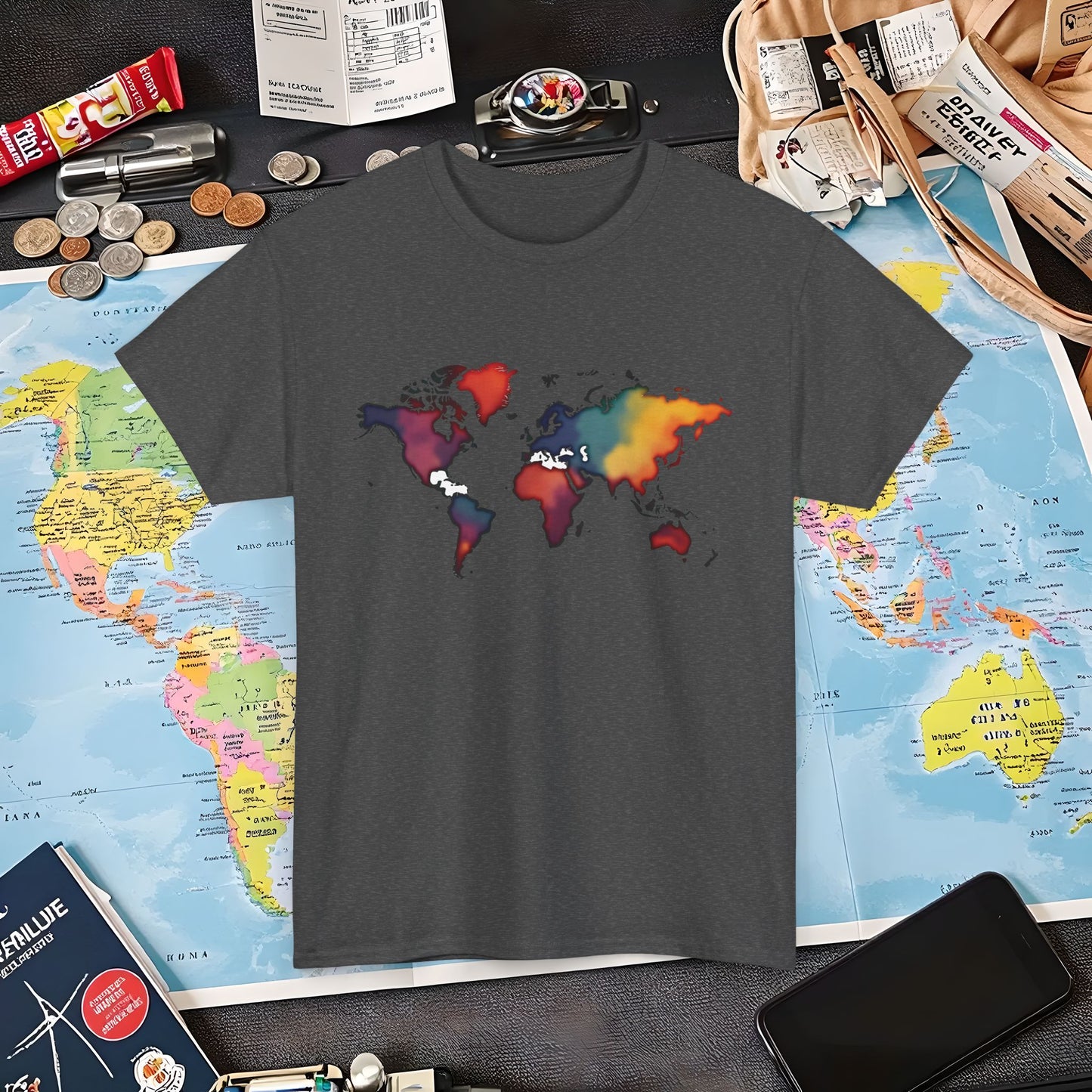 Colorful Wanderlust Air Travel T-Shirts | Jetsetter, Airport, and International Flight Tees