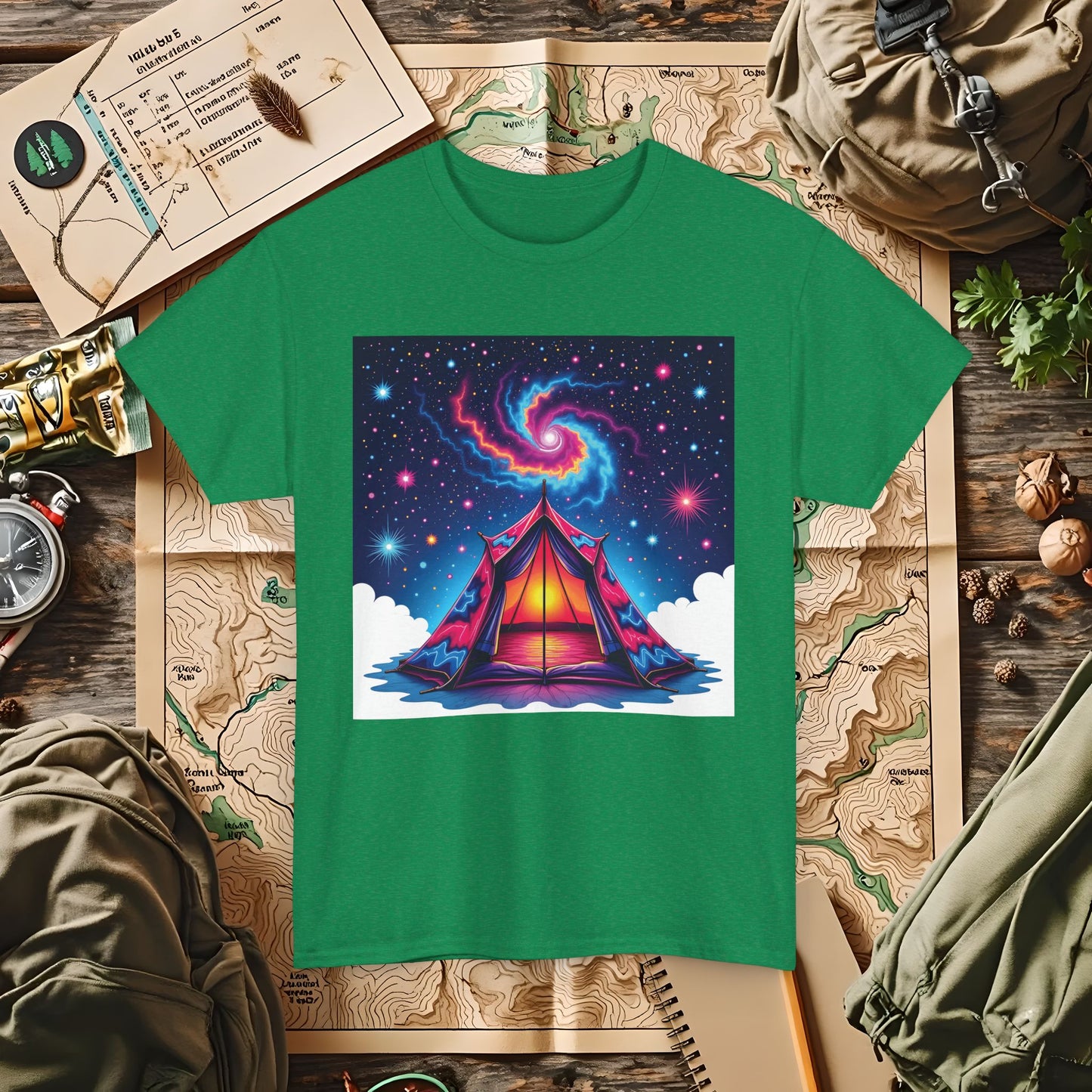 Cosmic Tent Outdoor Adventure T-Shirts | Camping, Hiking, Rafting & Kayaking Tees for Nature Lovers