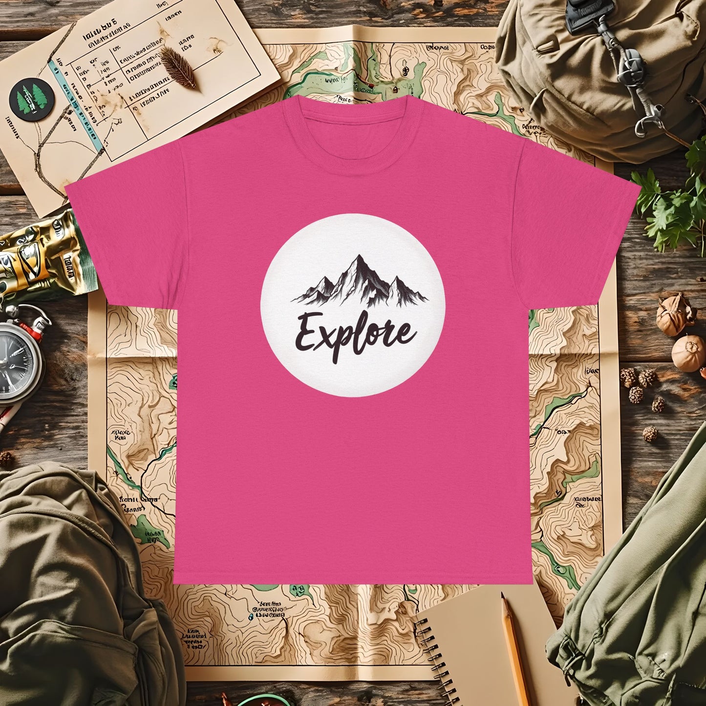 Mountain Explore Outdoor Adventure T-Shirts | Camping, Hiking, Rafting & Kayaking Tees for Nature Lovers