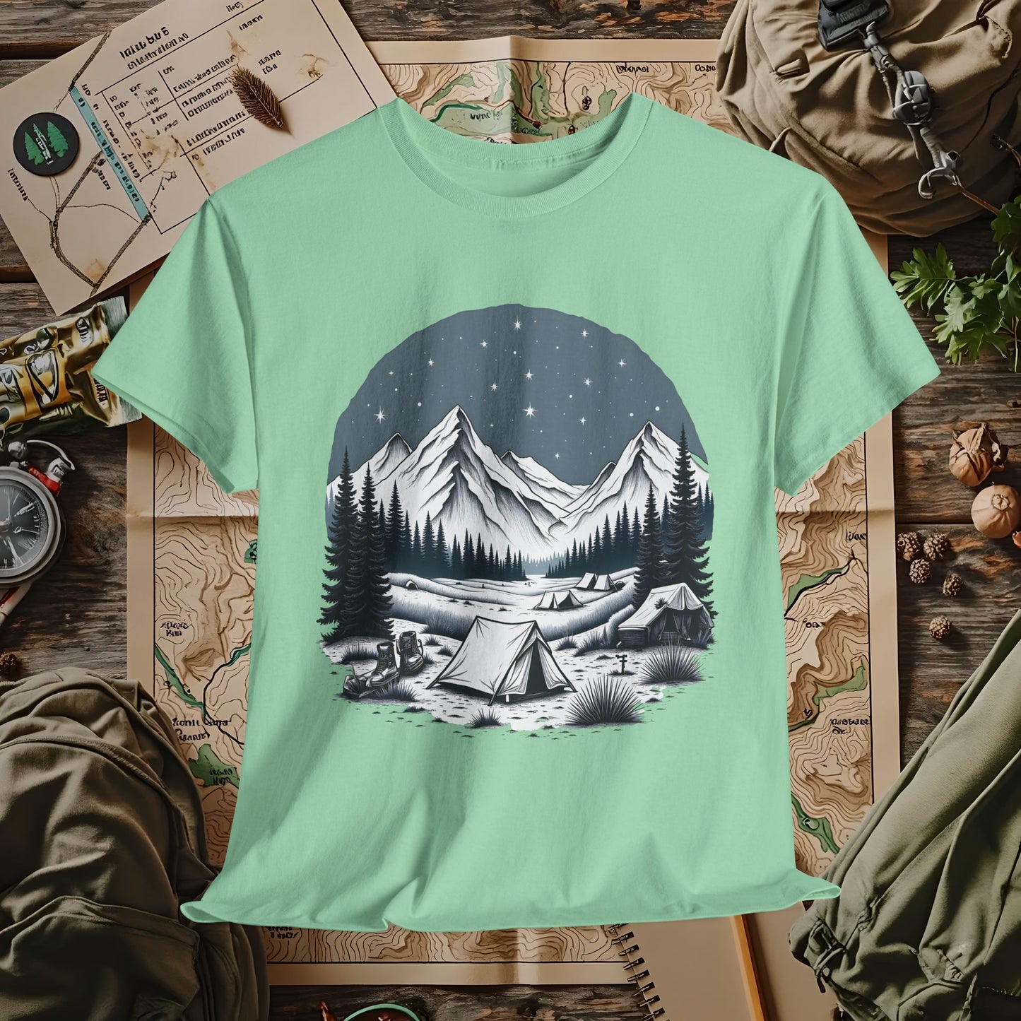 Rustic Outdoor Adventure T-Shirts | Camping, Hiking, Rafting & Kayaking Tees for Nature Lovers