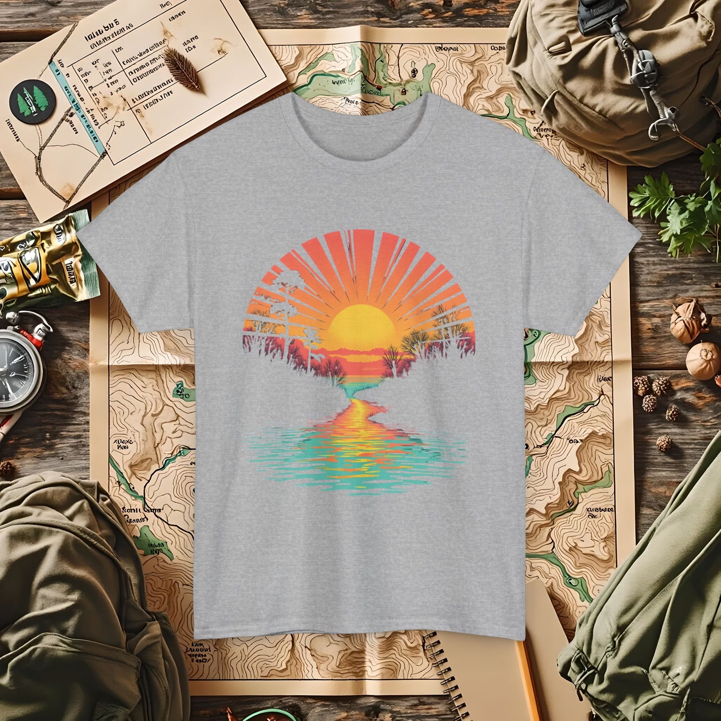 Quirky Sunset Outdoor Adventure T-Shirts | Camping, Hiking, Rafting & Kayaking Tees for Nature Lovers