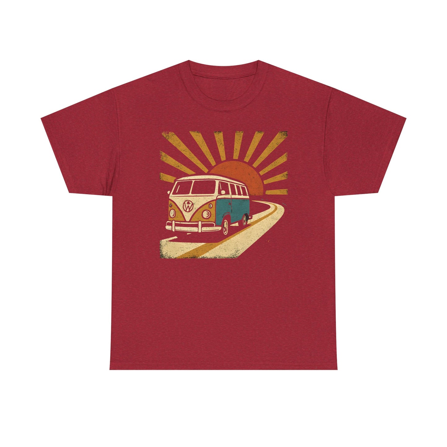 Sunset Road Trip T-Shirt – Vintage VW Van Adventure Design