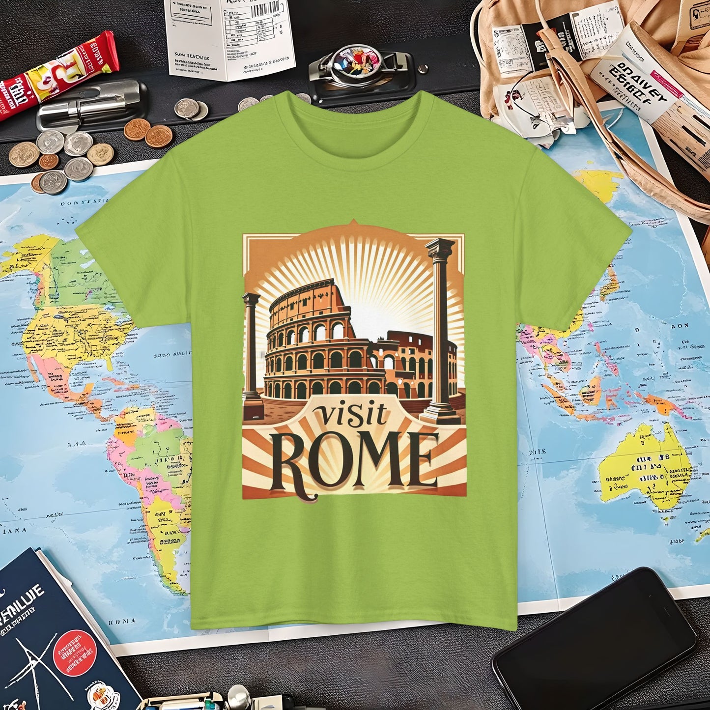 Rome Retro Air Travel T-Shirts | Jetsetter, Airport, and International Flight Tees