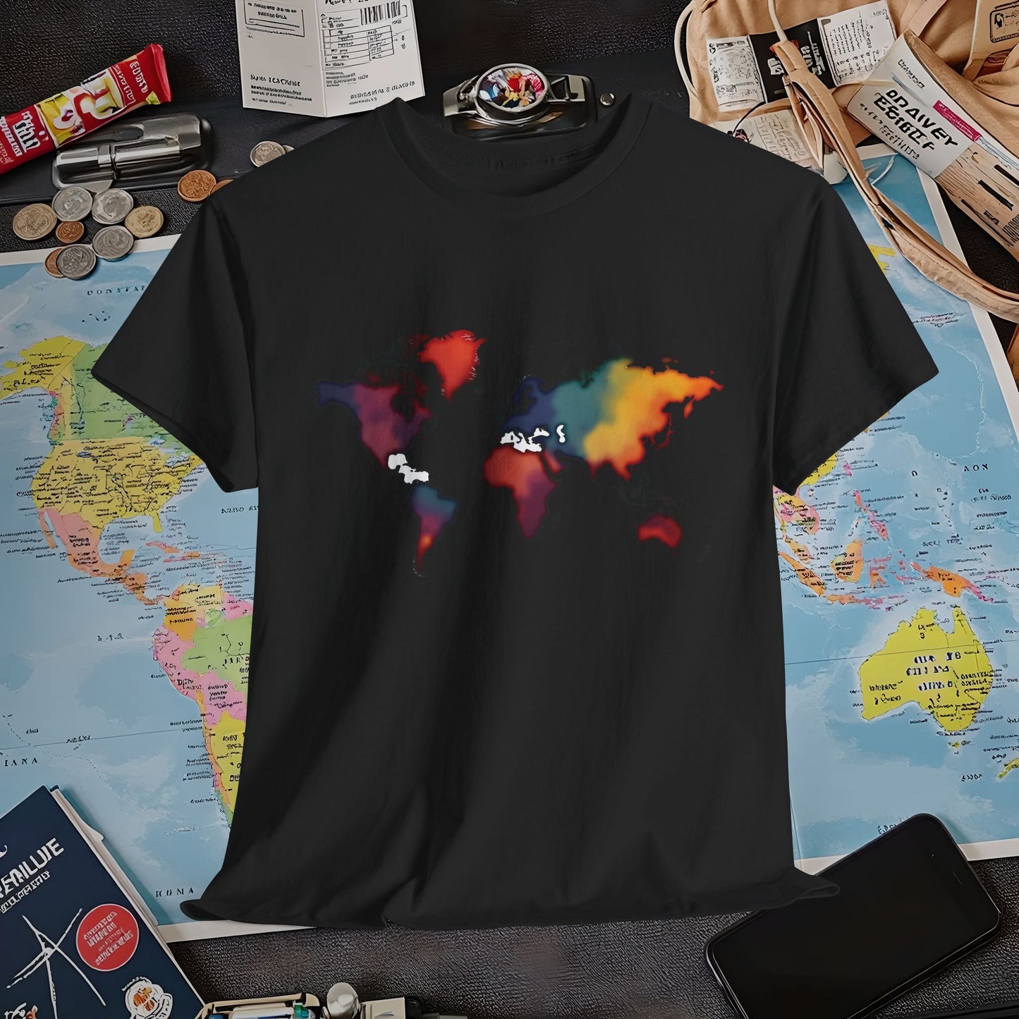 Colorful Wanderlust Air Travel T-Shirts | Jetsetter, Airport, and International Flight Tees