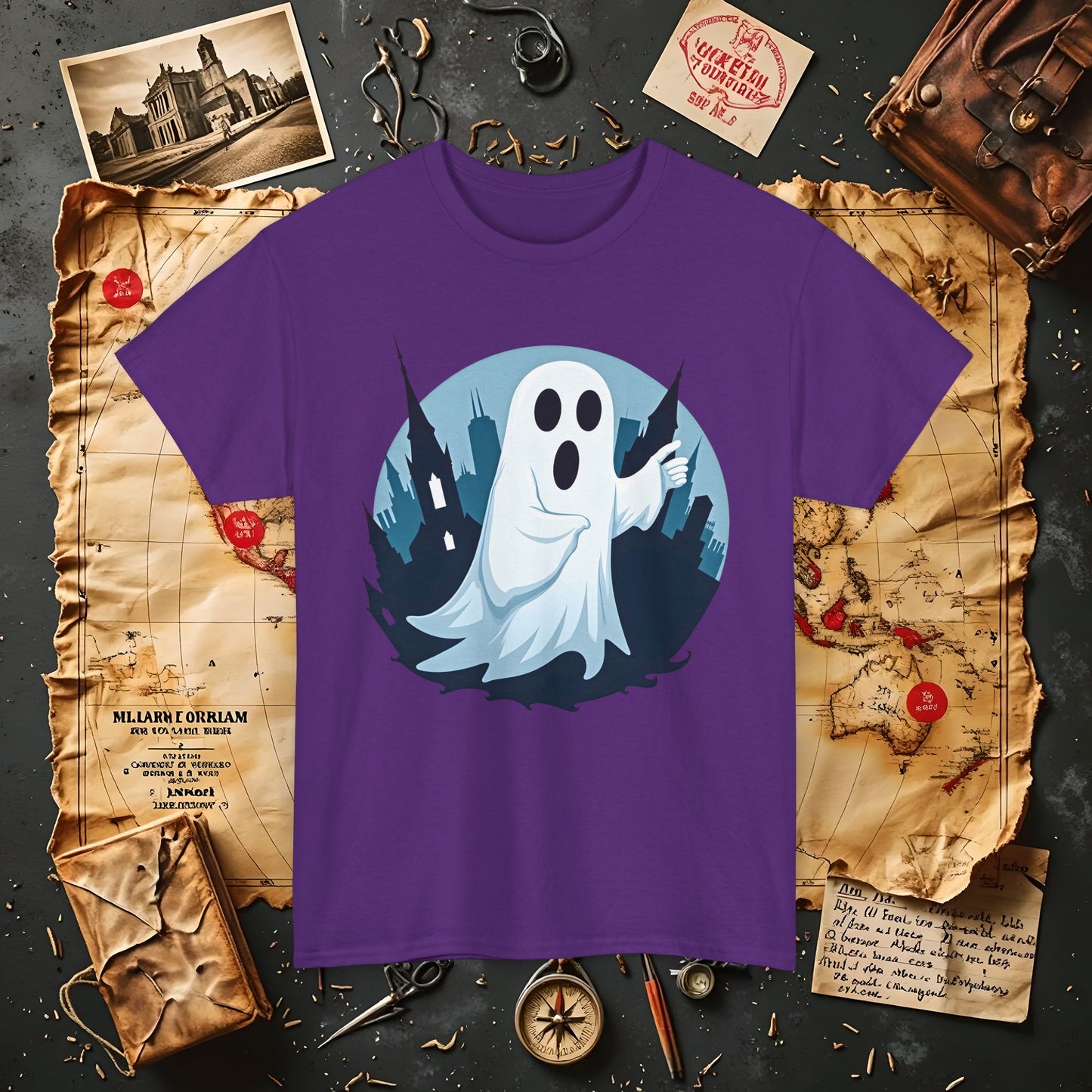 Ghostly Guide True Dark Tourism T-Shirts | Hauntingly Cool Travel Tees for the Morbidly Curious