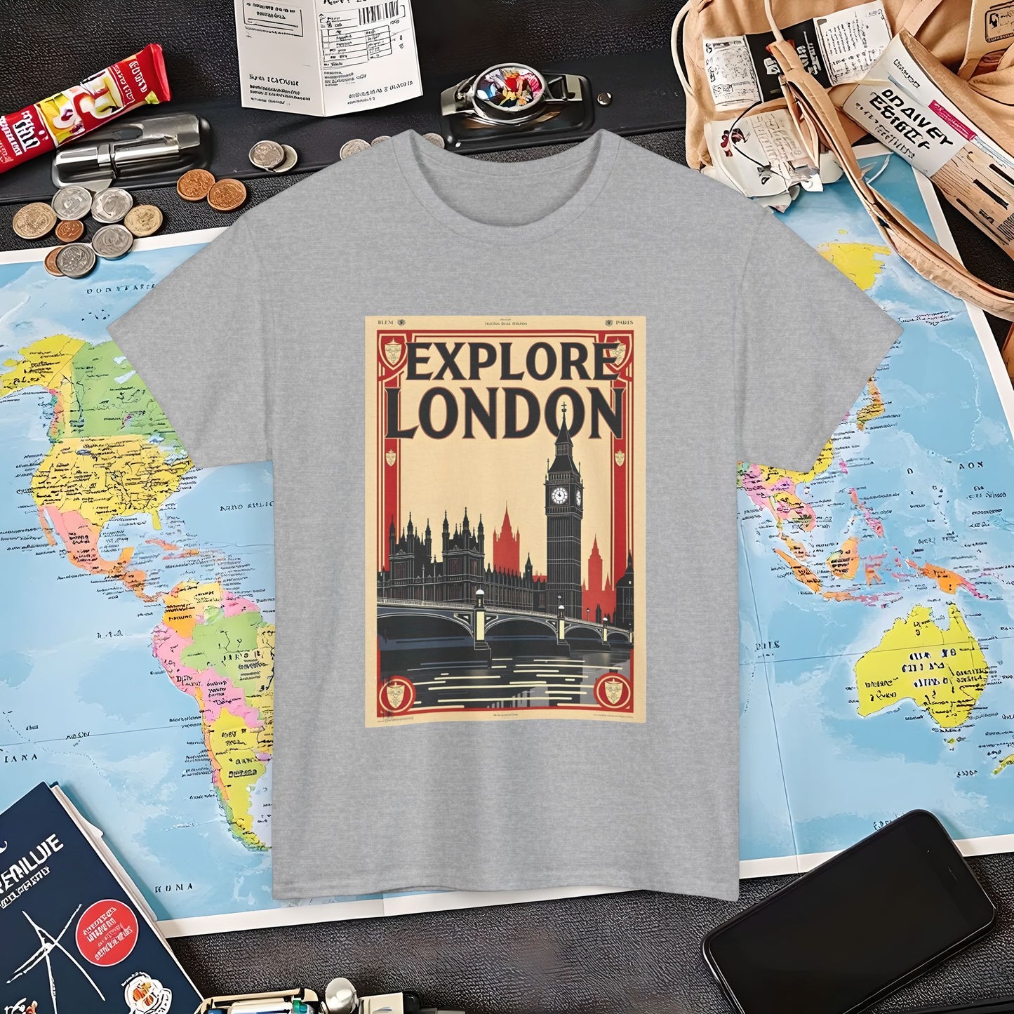 Vintage London Air Travel T-Shirts | Jetsetter, Airport, and International Flight Tees