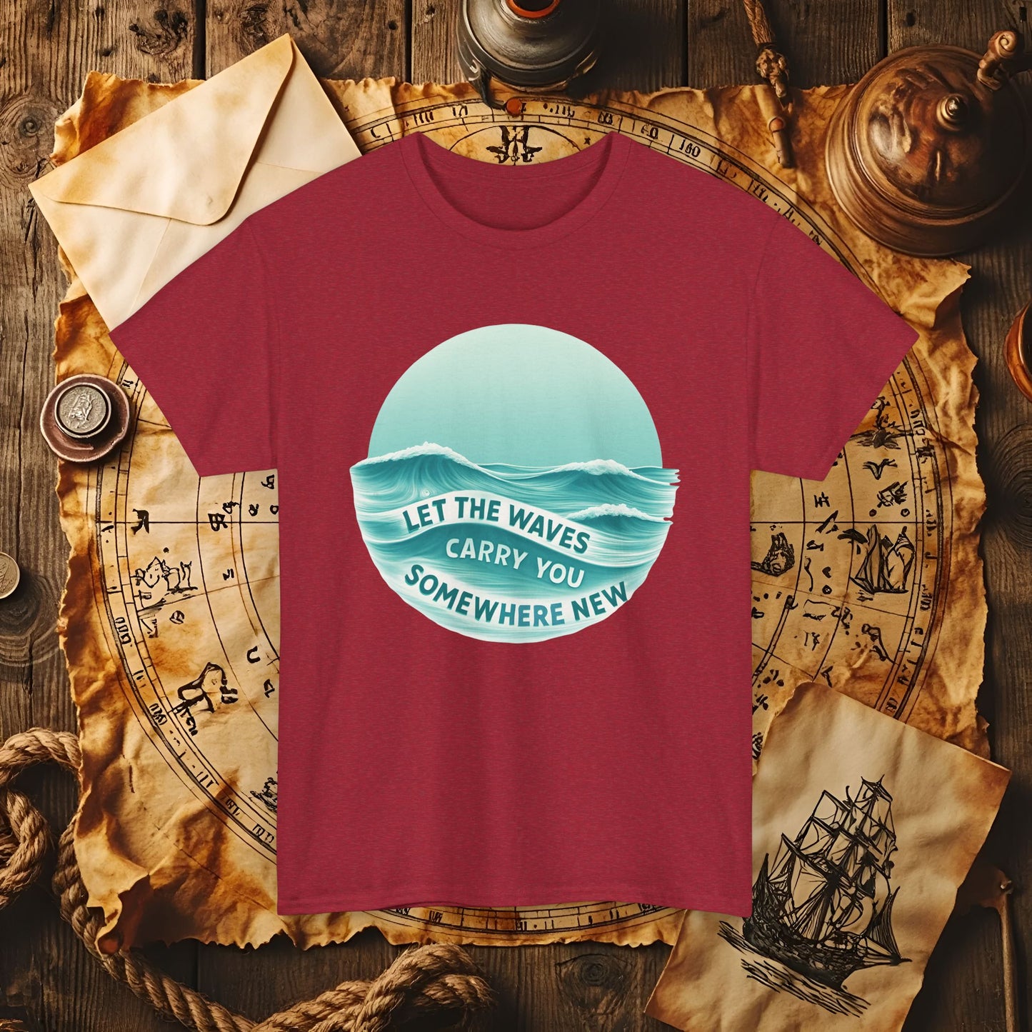 Let the Waves Carry You T-Shirt – Serene Travel & Ocean Escape Design | Funny & Stylish Tees for Ocean Adventures