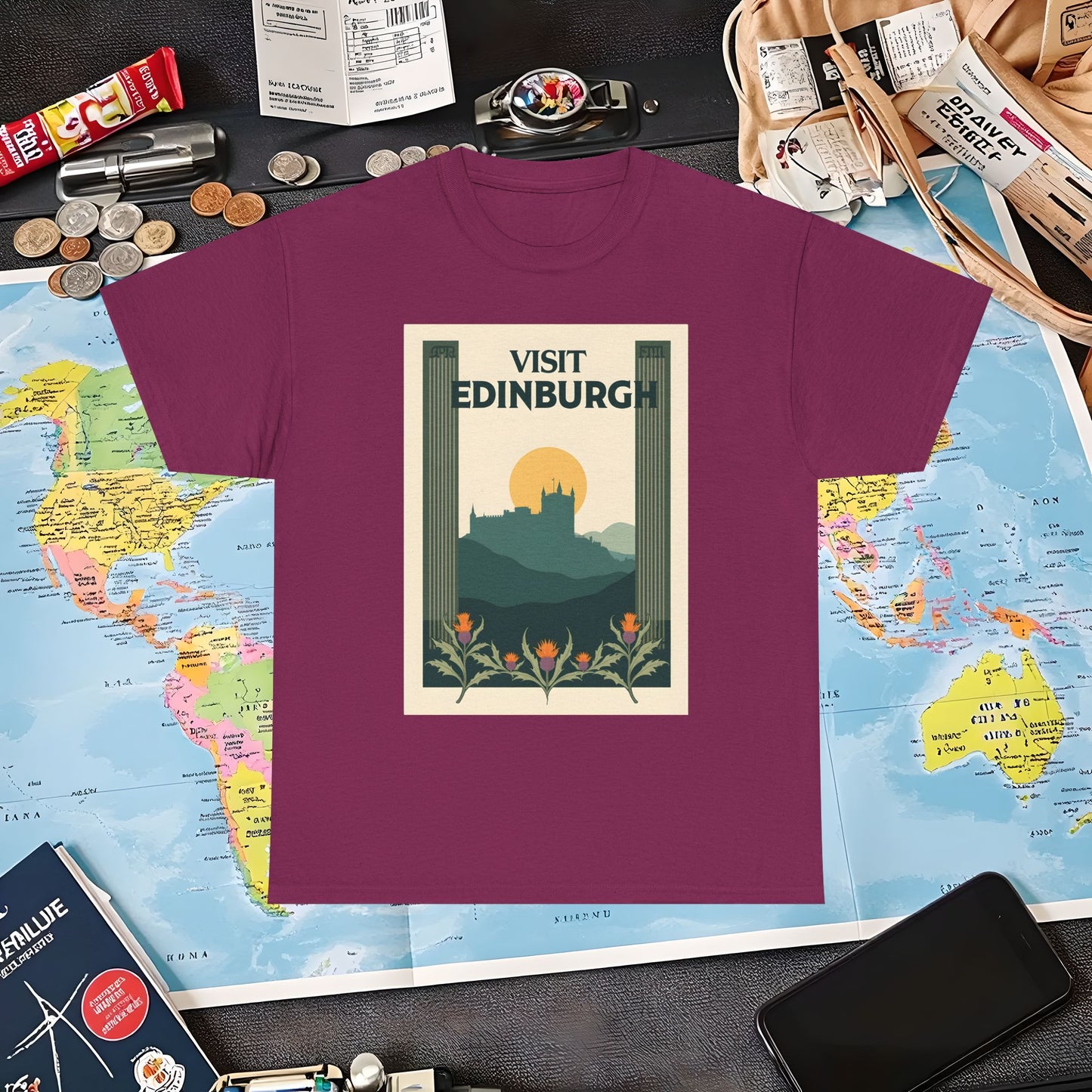 Edinburgh Poster Air Travel T-Shirts | Jetsetter, Airport, and International Flight Tees