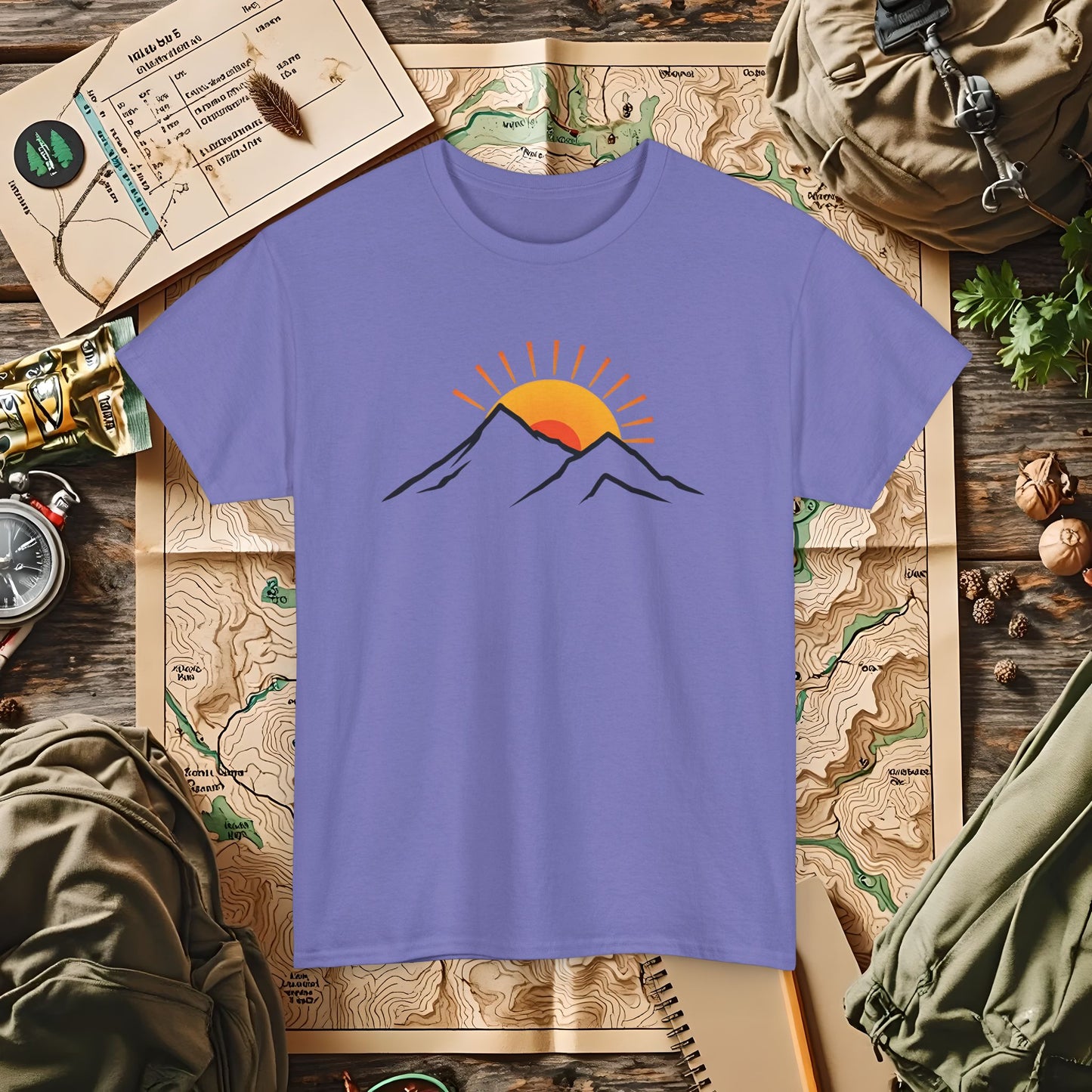 Sunrise Peaks Outdoor Adventure T-Shirts | Camping, Hiking, Rafting & Kayaking Tees for Nature Lovers