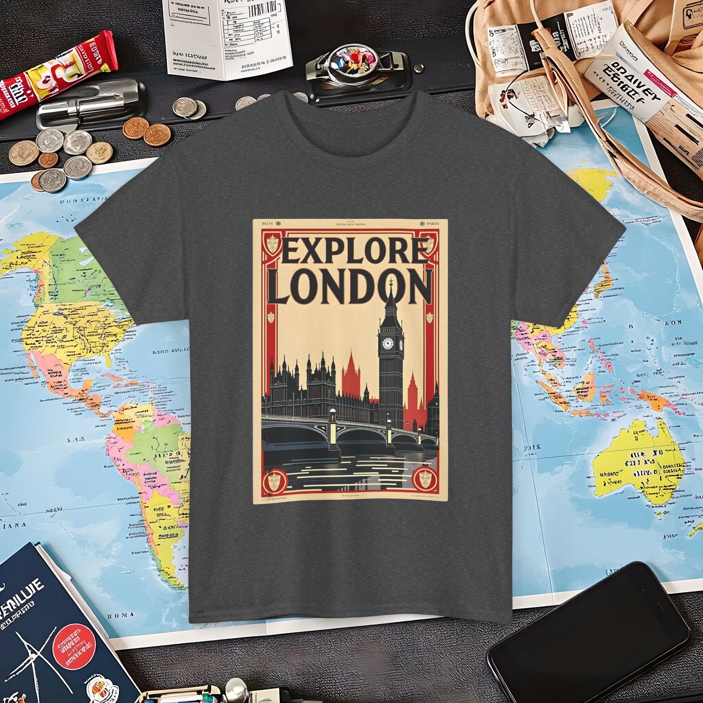 Vintage London Air Travel T-Shirts | Jetsetter, Airport, and International Flight Tees