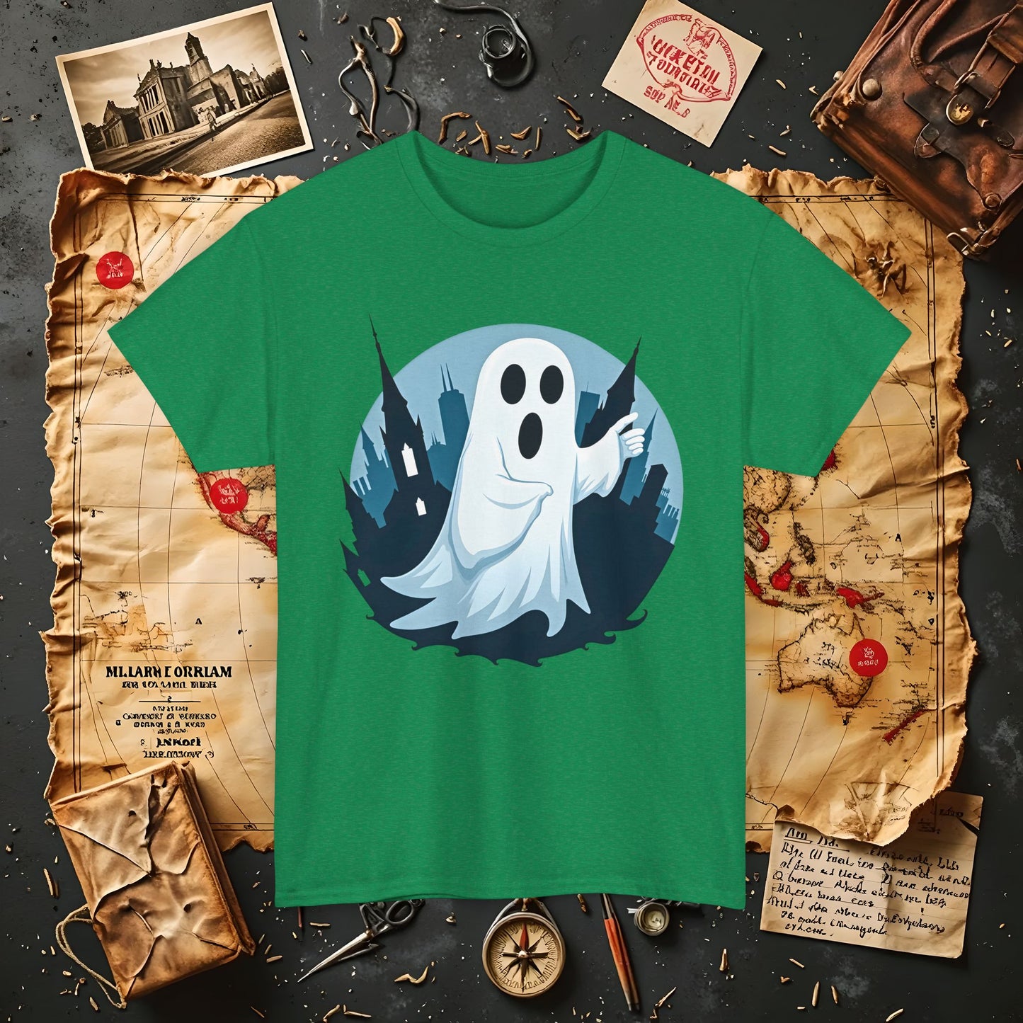 Ghostly Guide True Dark Tourism T-Shirts | Hauntingly Cool Travel Tees for the Morbidly Curious