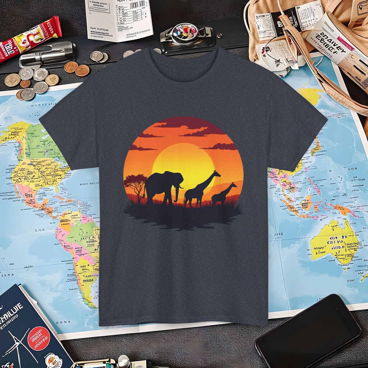 Savanna Silhouettes Air Travel T-Shirts | Jetsetter, Airport, and International Flight Tees