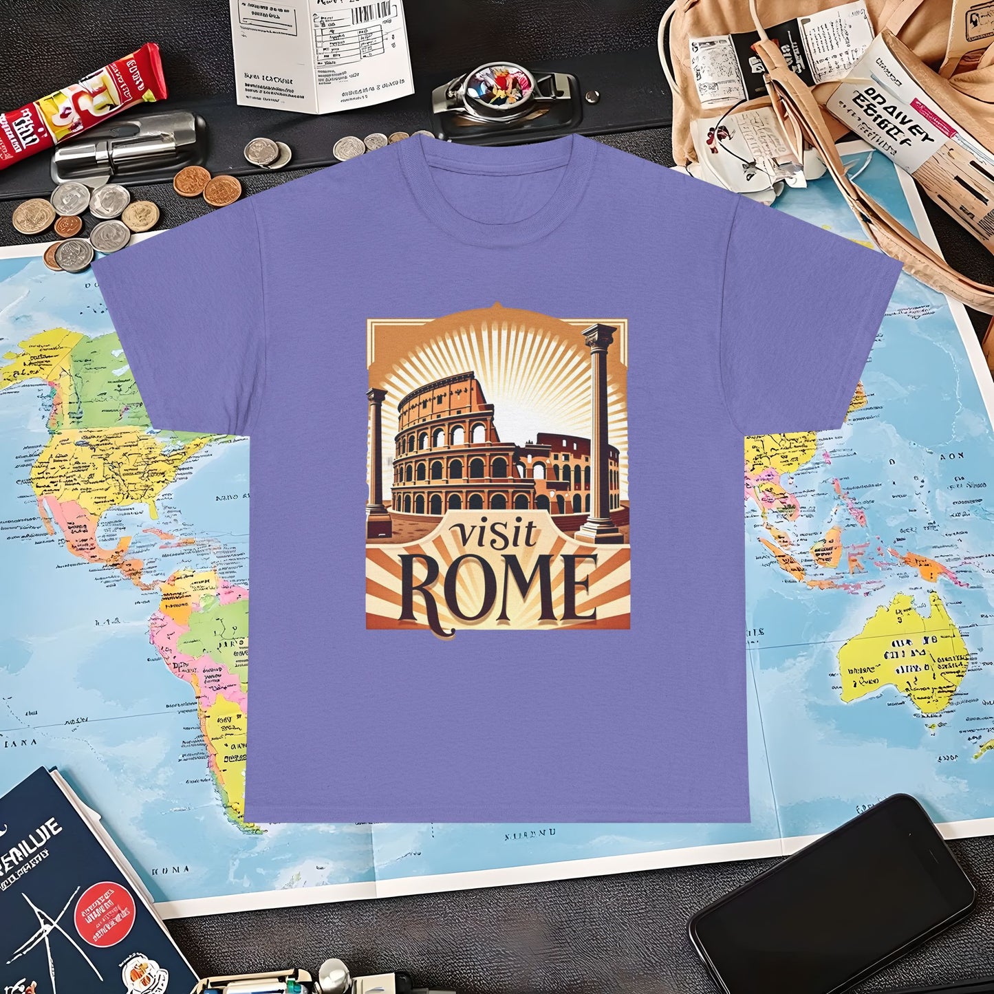 Rome Retro Air Travel T-Shirts | Jetsetter, Airport, and International Flight Tees