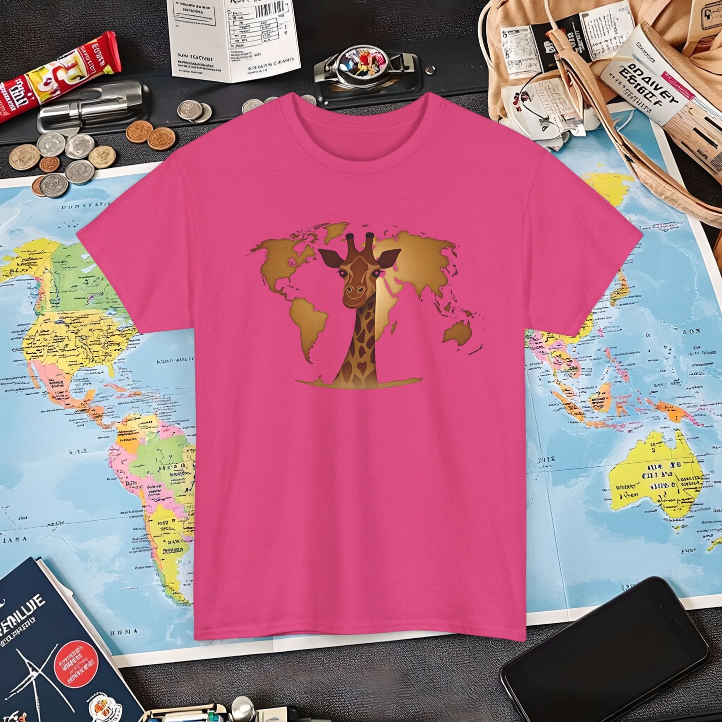 Giraffe Globe Air Travel T-Shirts | Jetsetter, Airport, and International Flight Tees