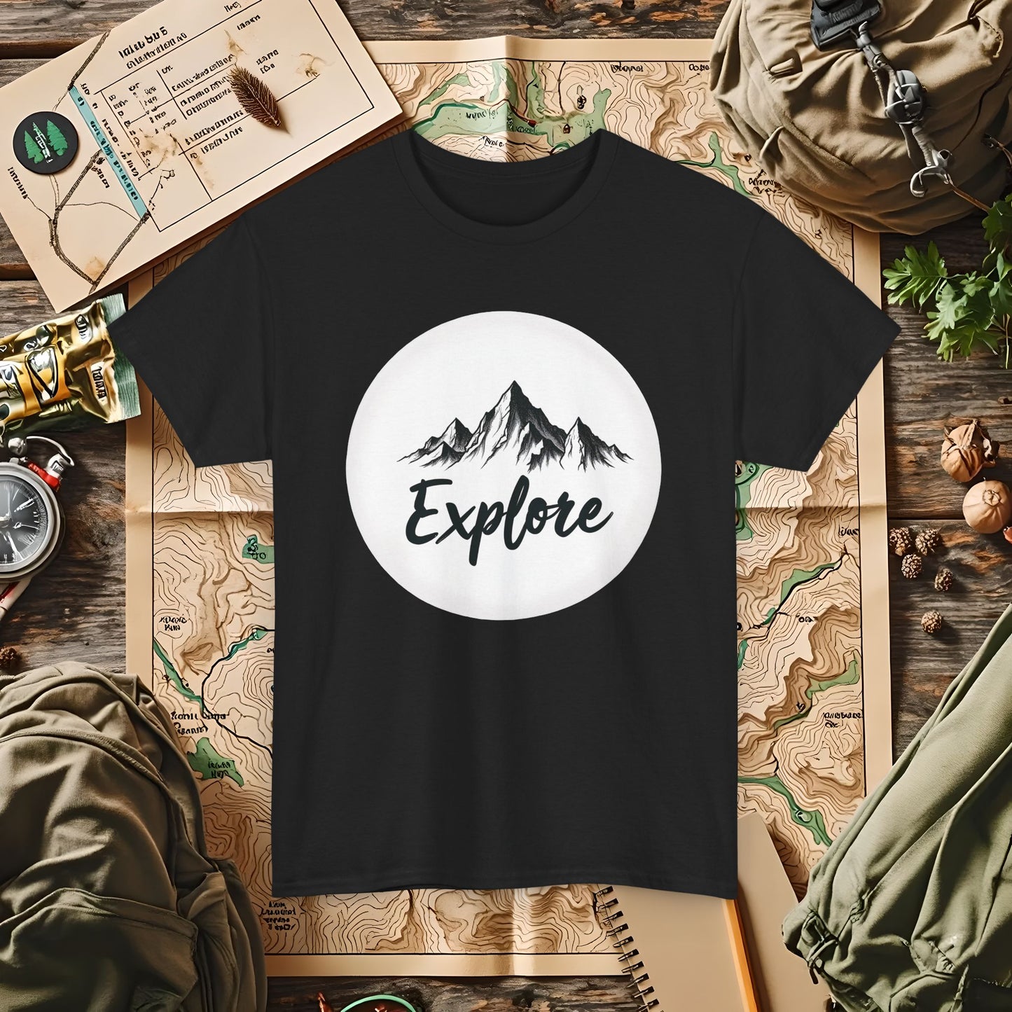 Mountain Explore Outdoor Adventure T-Shirts | Camping, Hiking, Rafting & Kayaking Tees for Nature Lovers