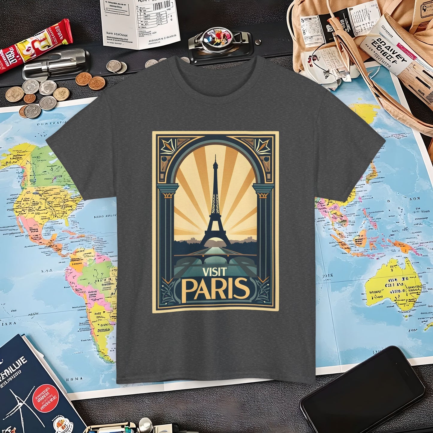 Paris Elegance Air Travel T-Shirts | Jetsetter, Airport, and International Flight Tees