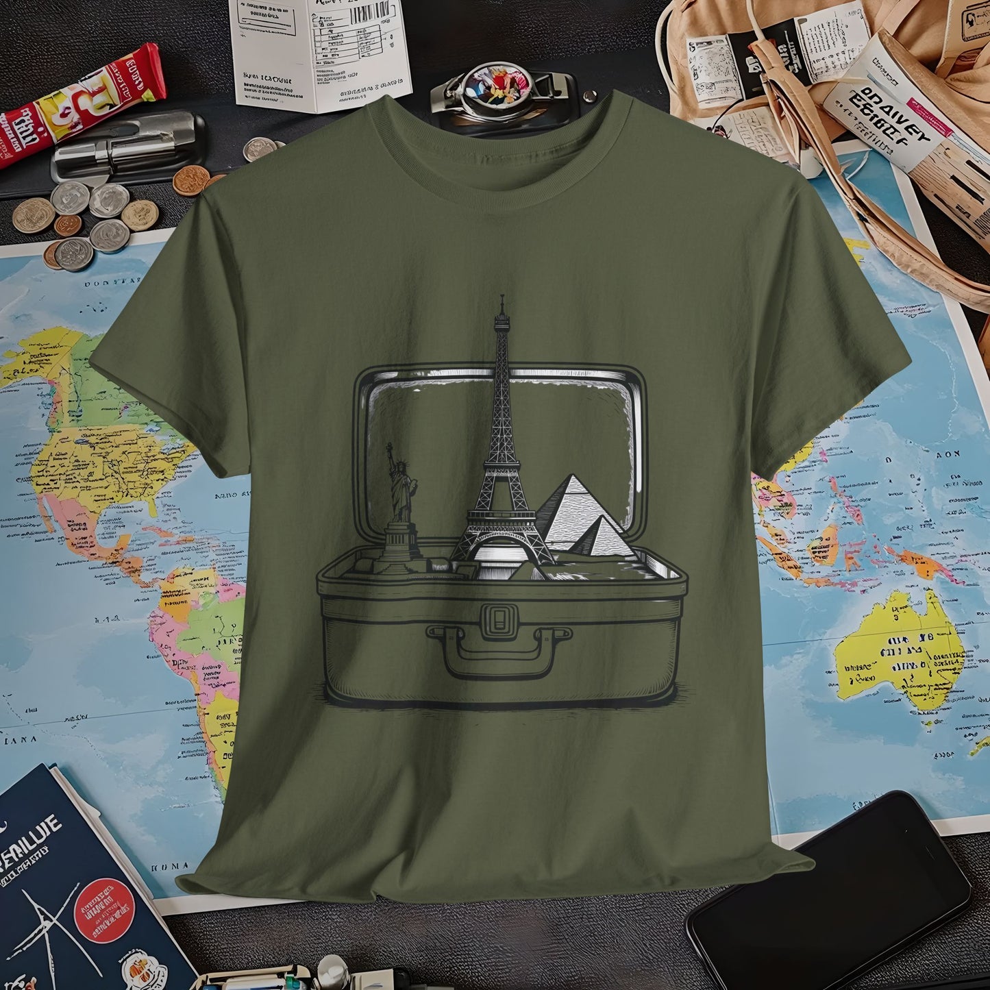 Wanderlust Suitcase Air Travel T-Shirts | Jetsetter, Airport, and International Flight Tees