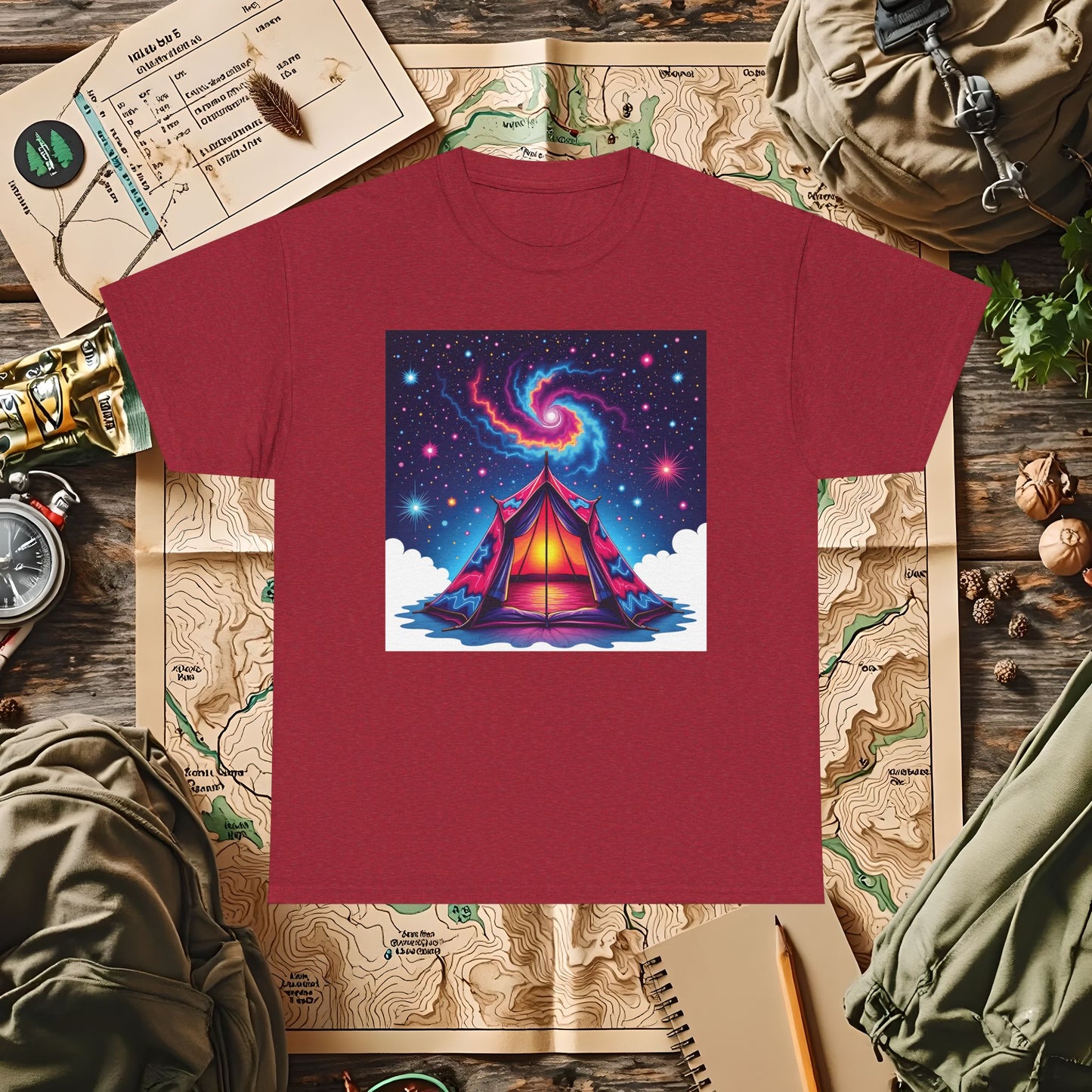 Cosmic Tent Outdoor Adventure T-Shirts | Camping, Hiking, Rafting & Kayaking Tees for Nature Lovers