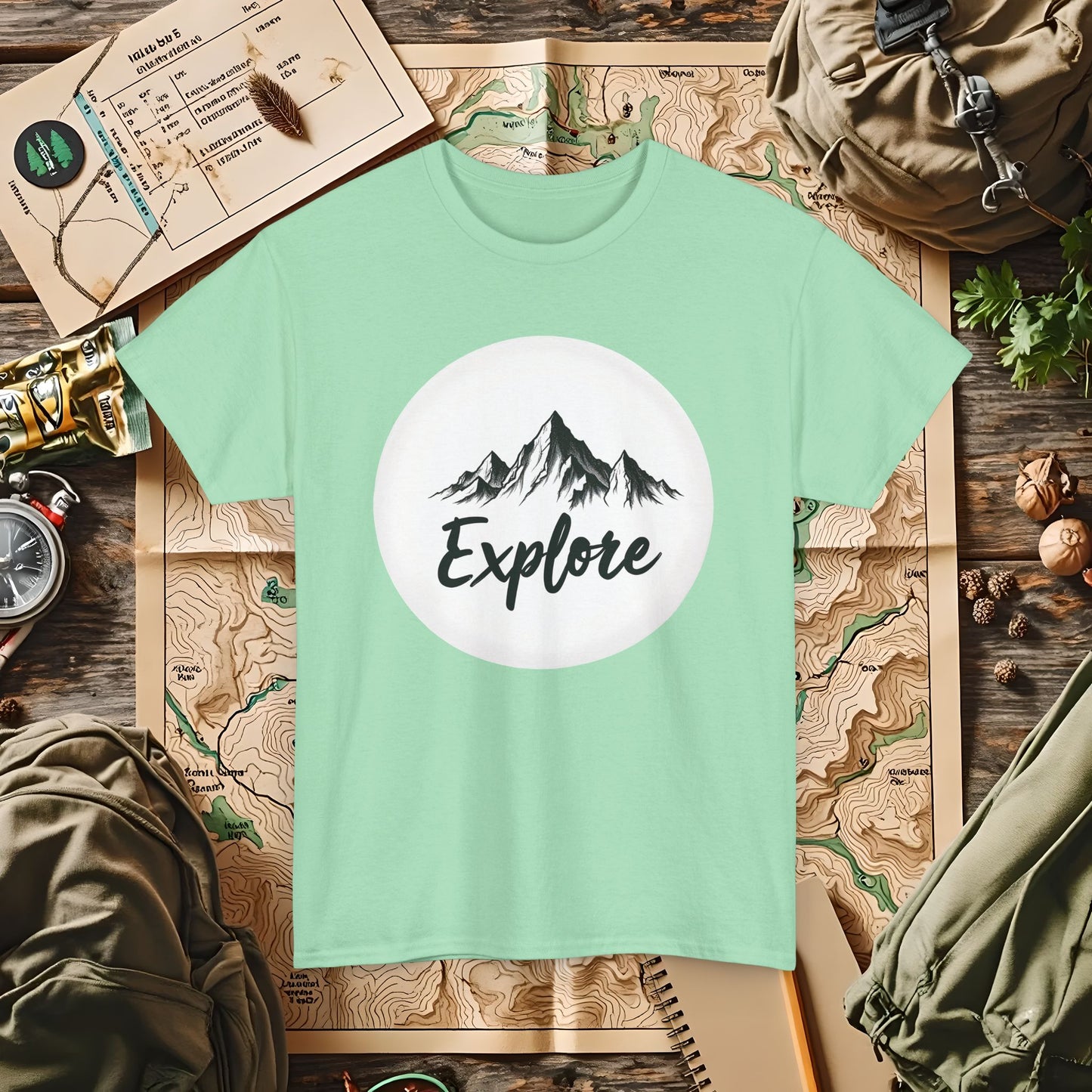 Mountain Explore Outdoor Adventure T-Shirts | Camping, Hiking, Rafting & Kayaking Tees for Nature Lovers