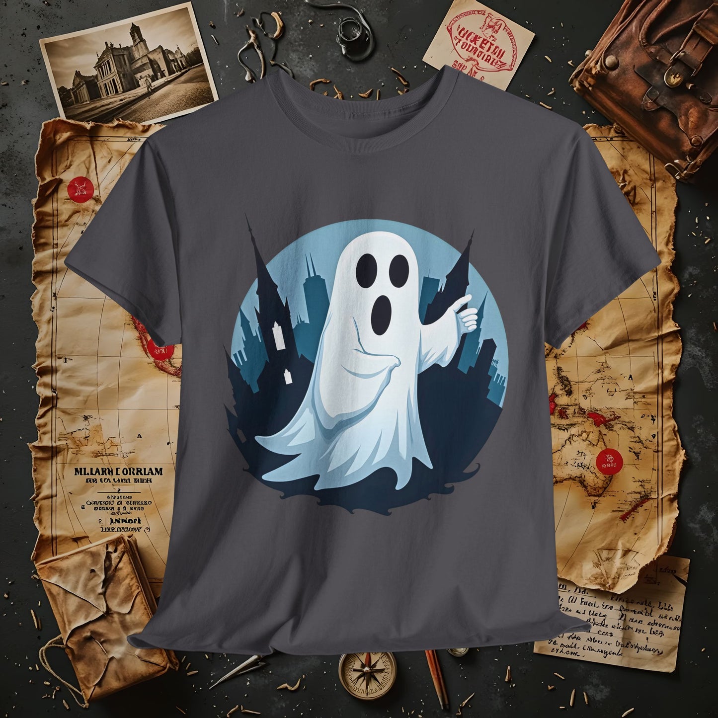 Ghostly Guide True Dark Tourism T-Shirts | Hauntingly Cool Travel Tees for the Morbidly Curious